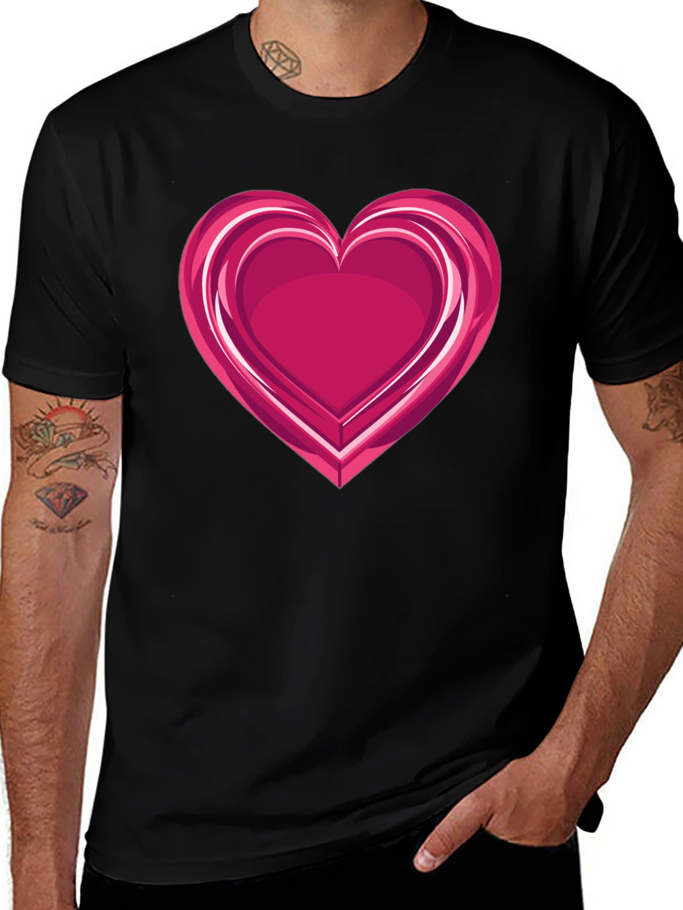 Heart Graphic Black Tee