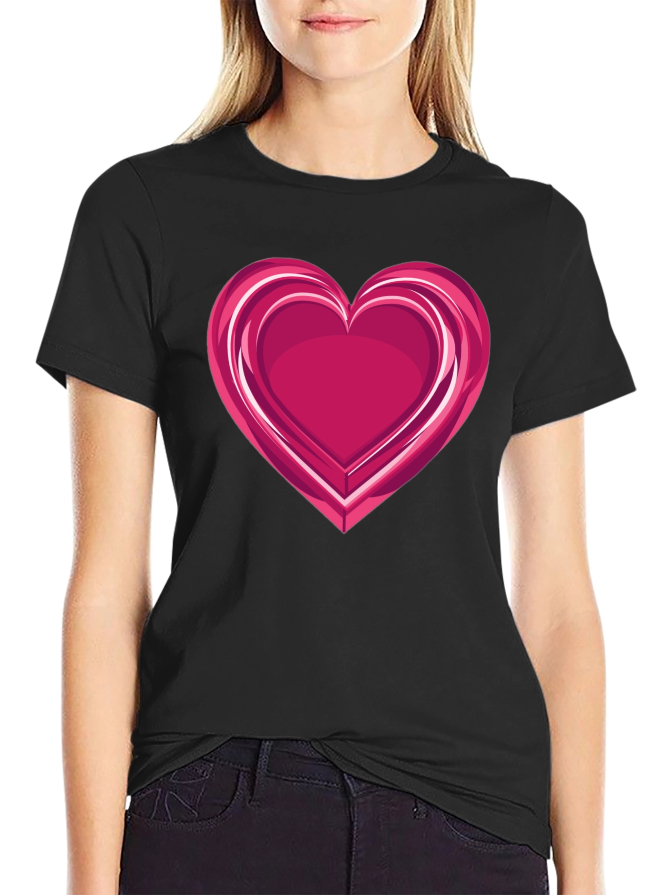 Heart Graphic Black Tee
