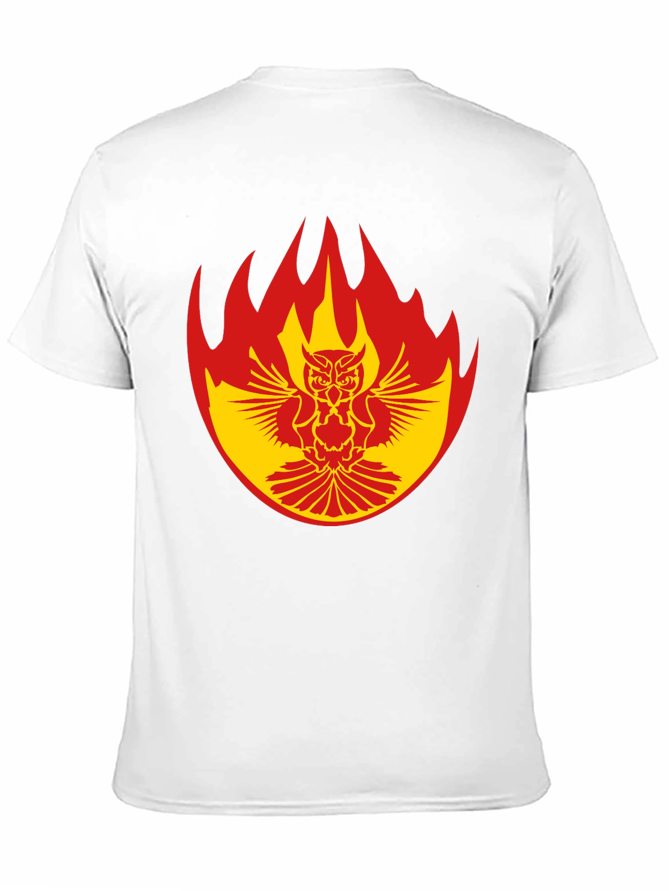 Fiery Owl Graphic Tee - Bold Black Cotton T-Shirt