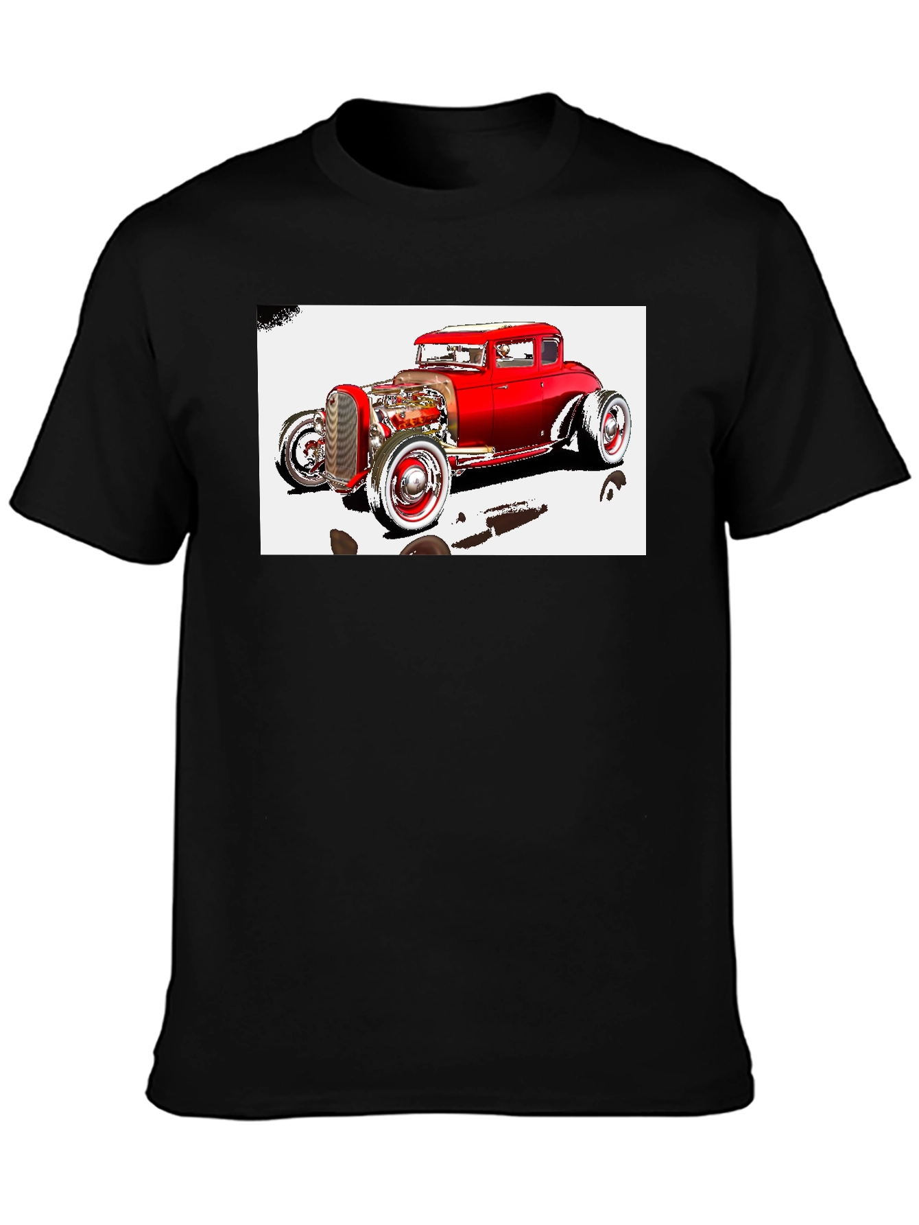 Classic Red Hot Rod Graphic T-Shirt