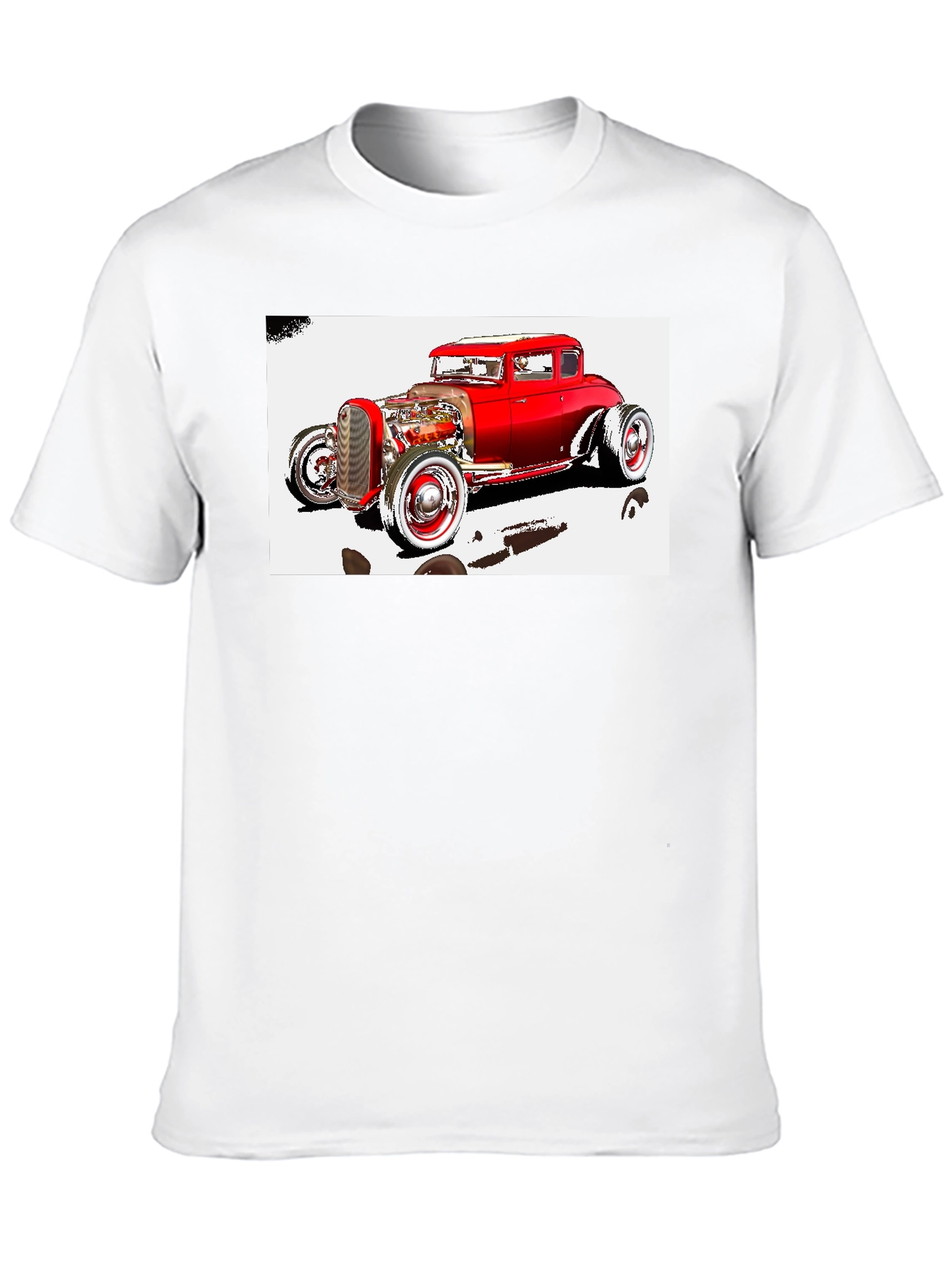 Classic Red Hot Rod Graphic T-Shirt