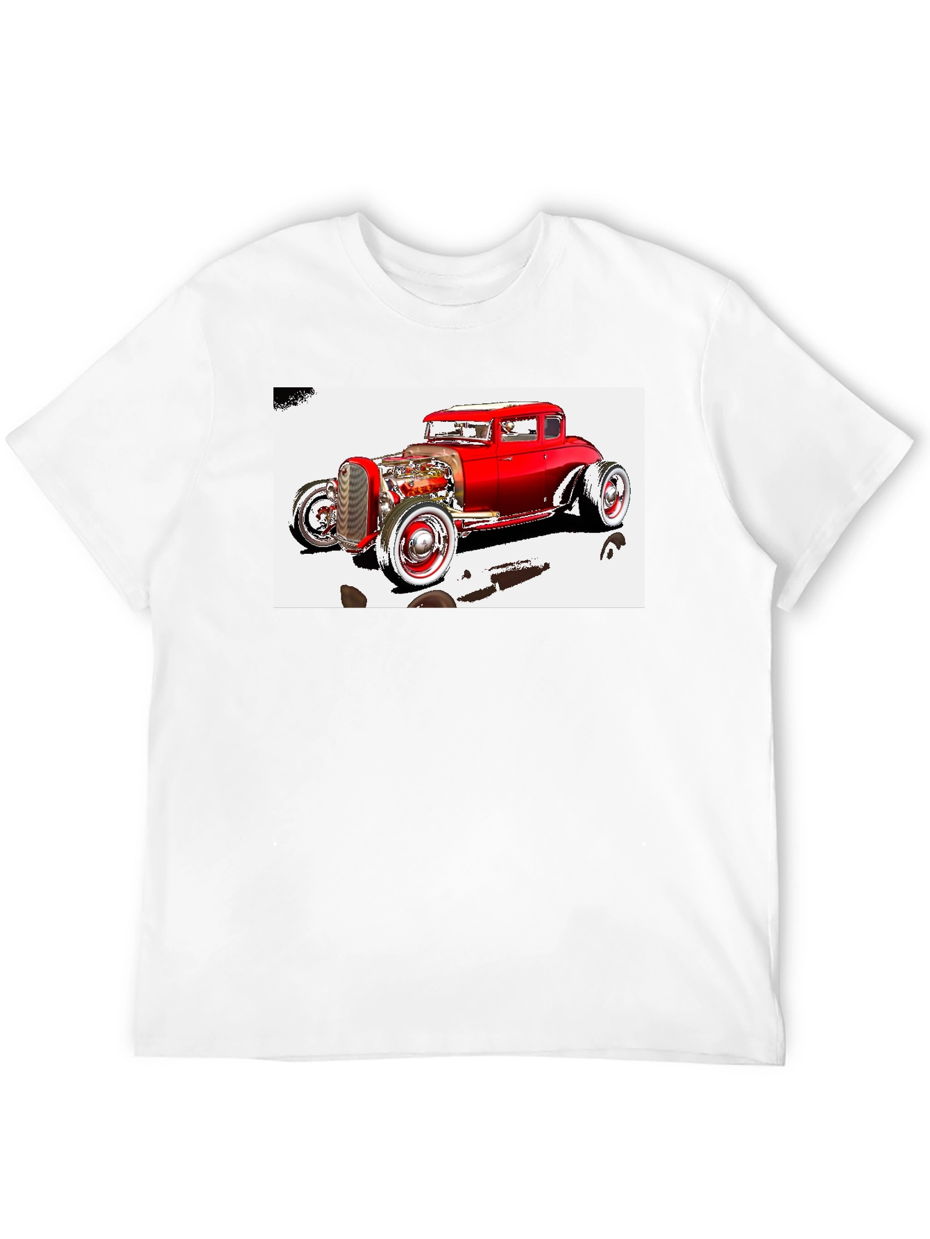 Classic Red Hot Rod Graphic T-Shirt