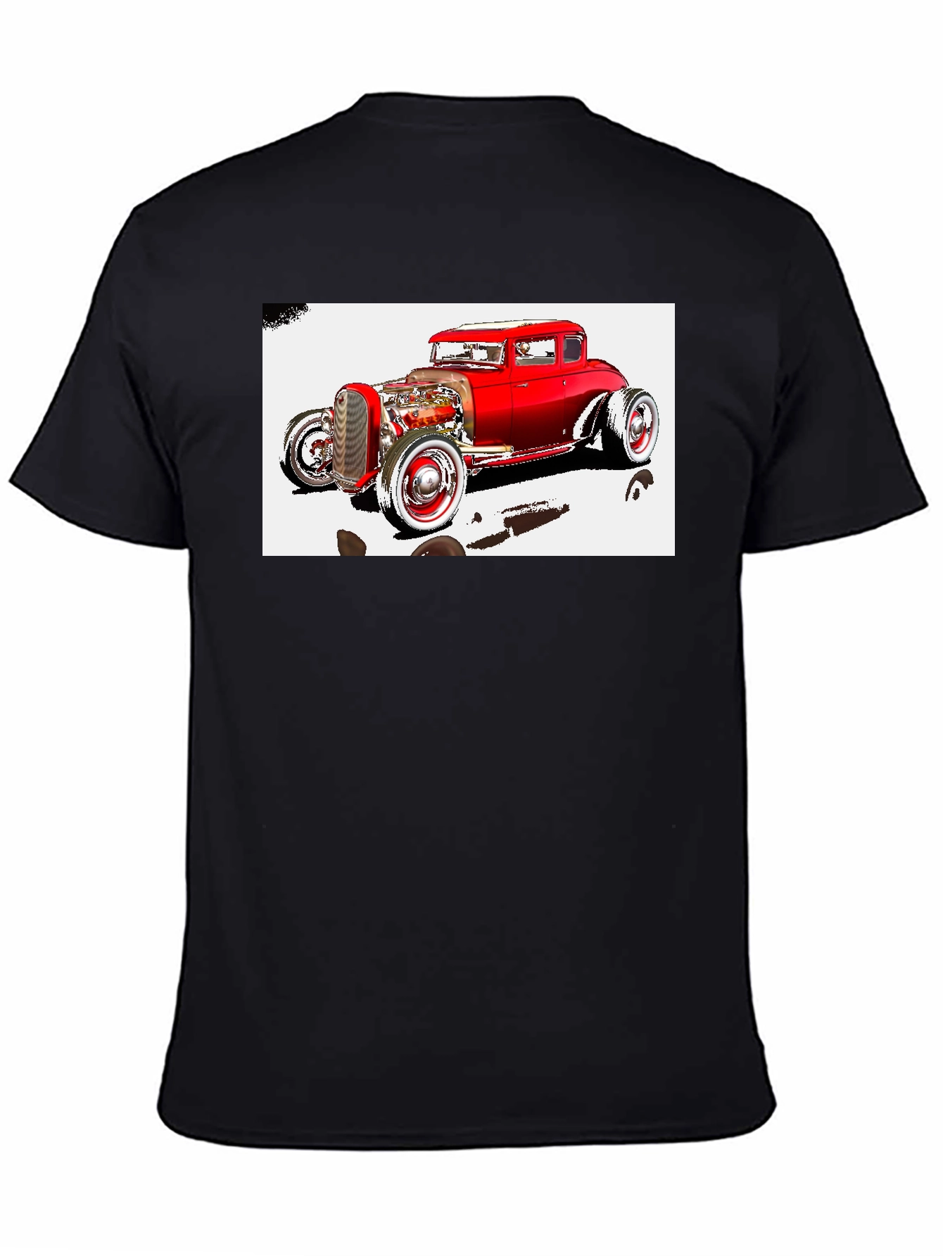 Classic Red Hot Rod Graphic T-Shirt