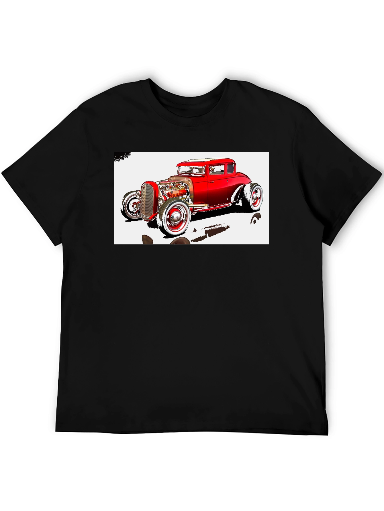 Classic Red Hot Rod Graphic T-Shirt
