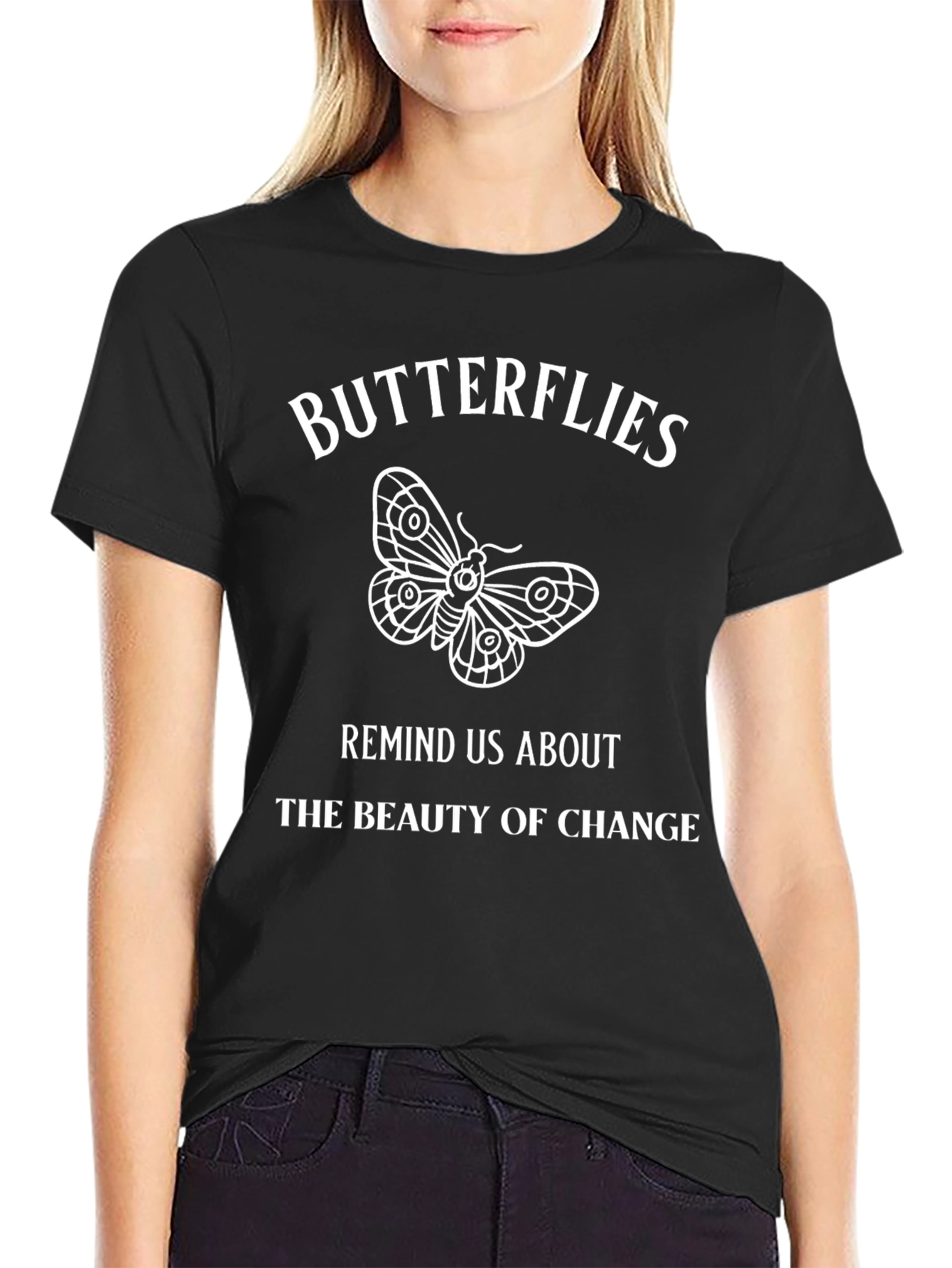 Butterflies Beauty of Change Black T-Shirt