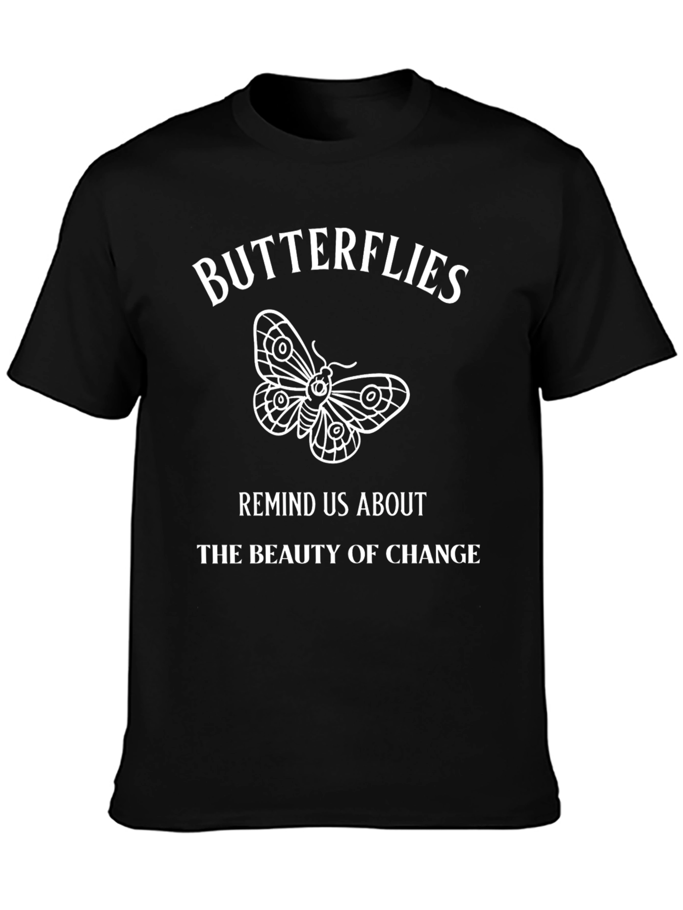 Butterflies Beauty of Change Black T-Shirt