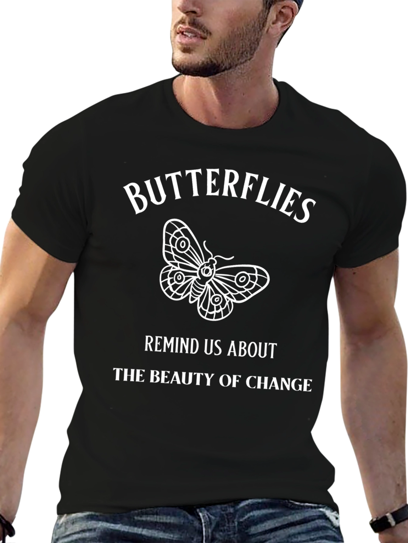 Butterflies Beauty of Change Black T-Shirt