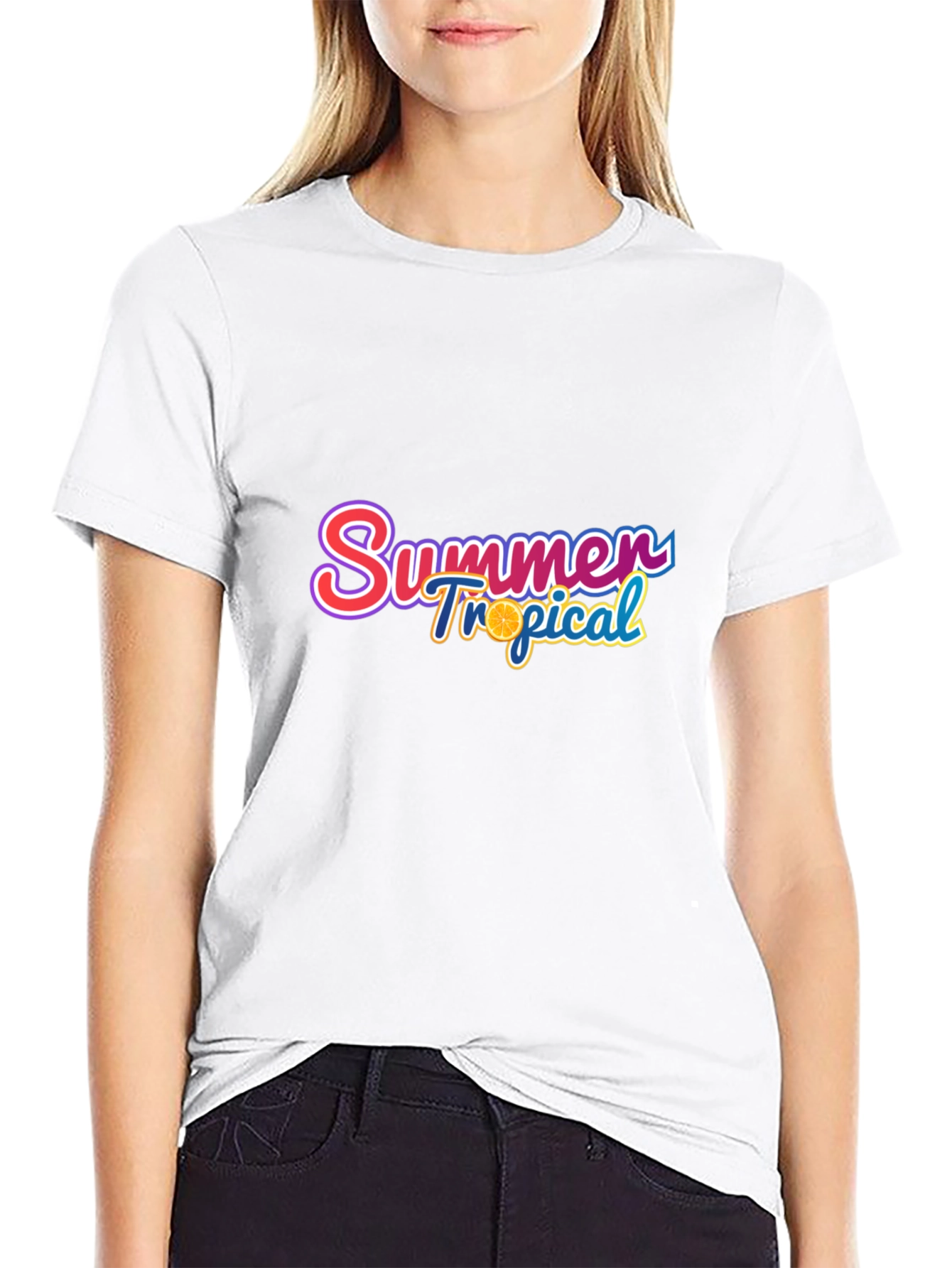 Summer Tropical Graphic Tee - Stylish Black T-Shirt