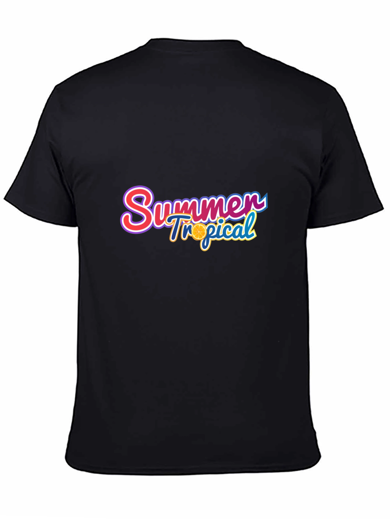 Summer Tropical Graphic Tee - Stylish Black T-Shirt