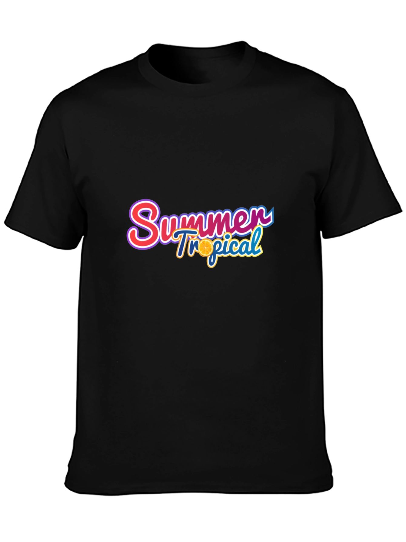 Summer Tropical Graphic Tee - Stylish Black T-Shirt