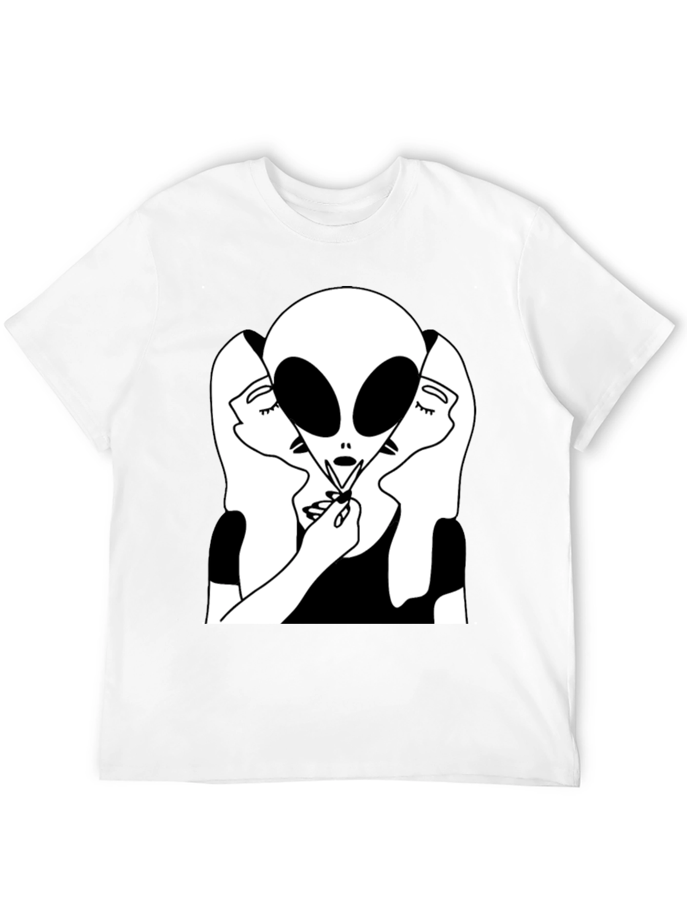Alien Kiss Graphic Tee - Black Cotton Blend