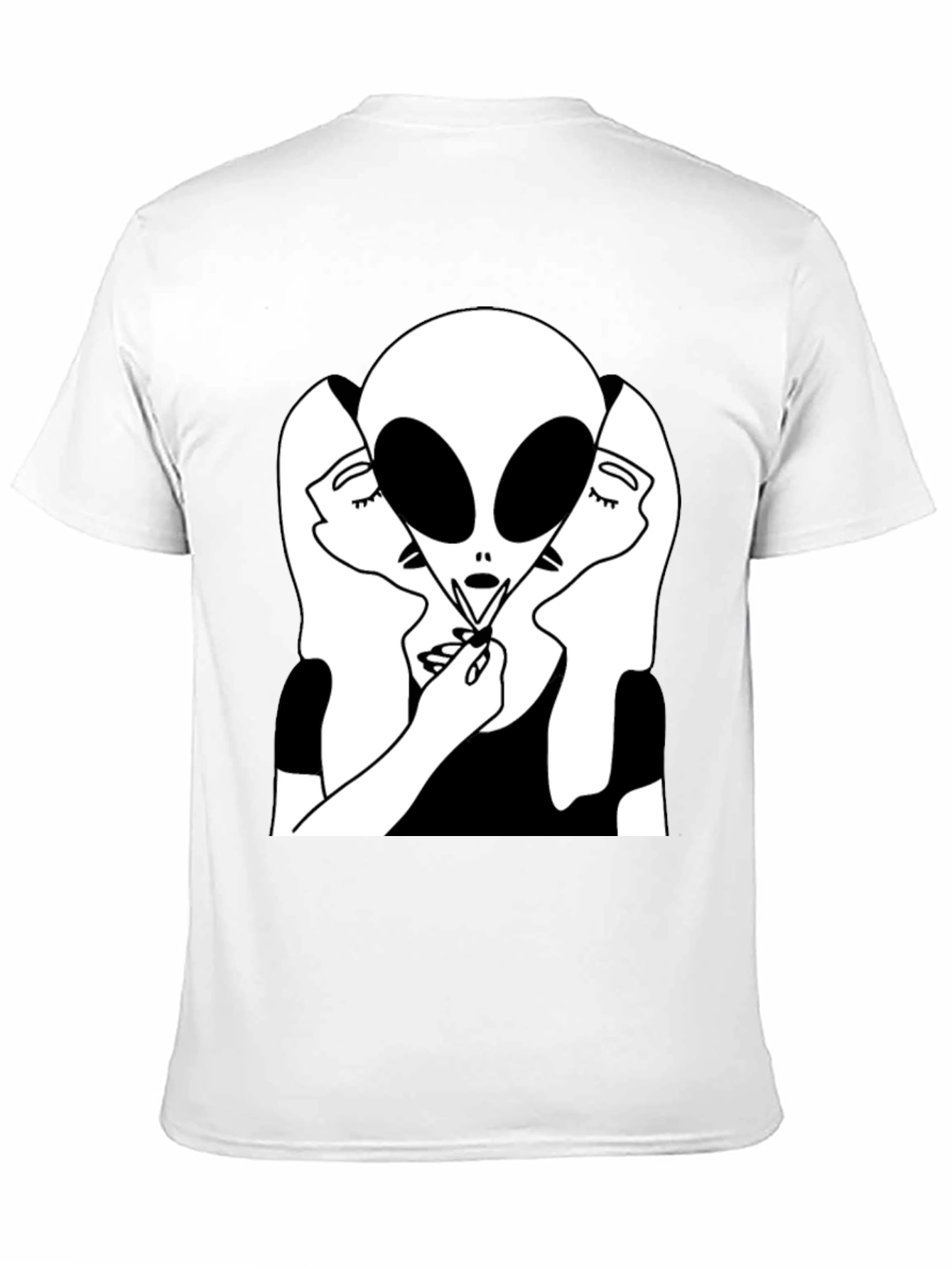 Alien Kiss Graphic Tee - Black Cotton Blend