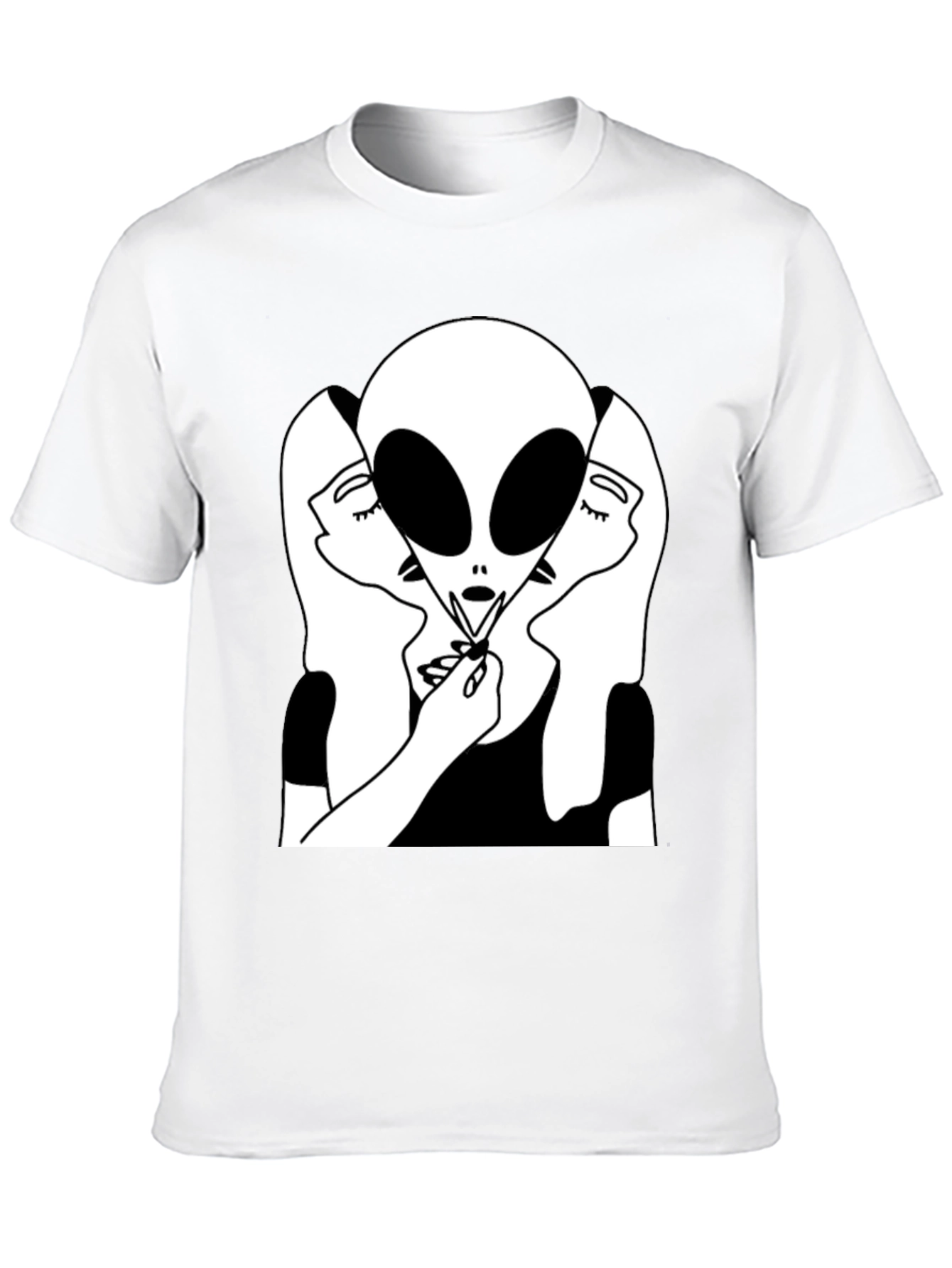 Alien Kiss Graphic Tee - Black Cotton Blend