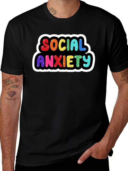 Social Anxiety T-Shirt - Colorful Graphic Tee