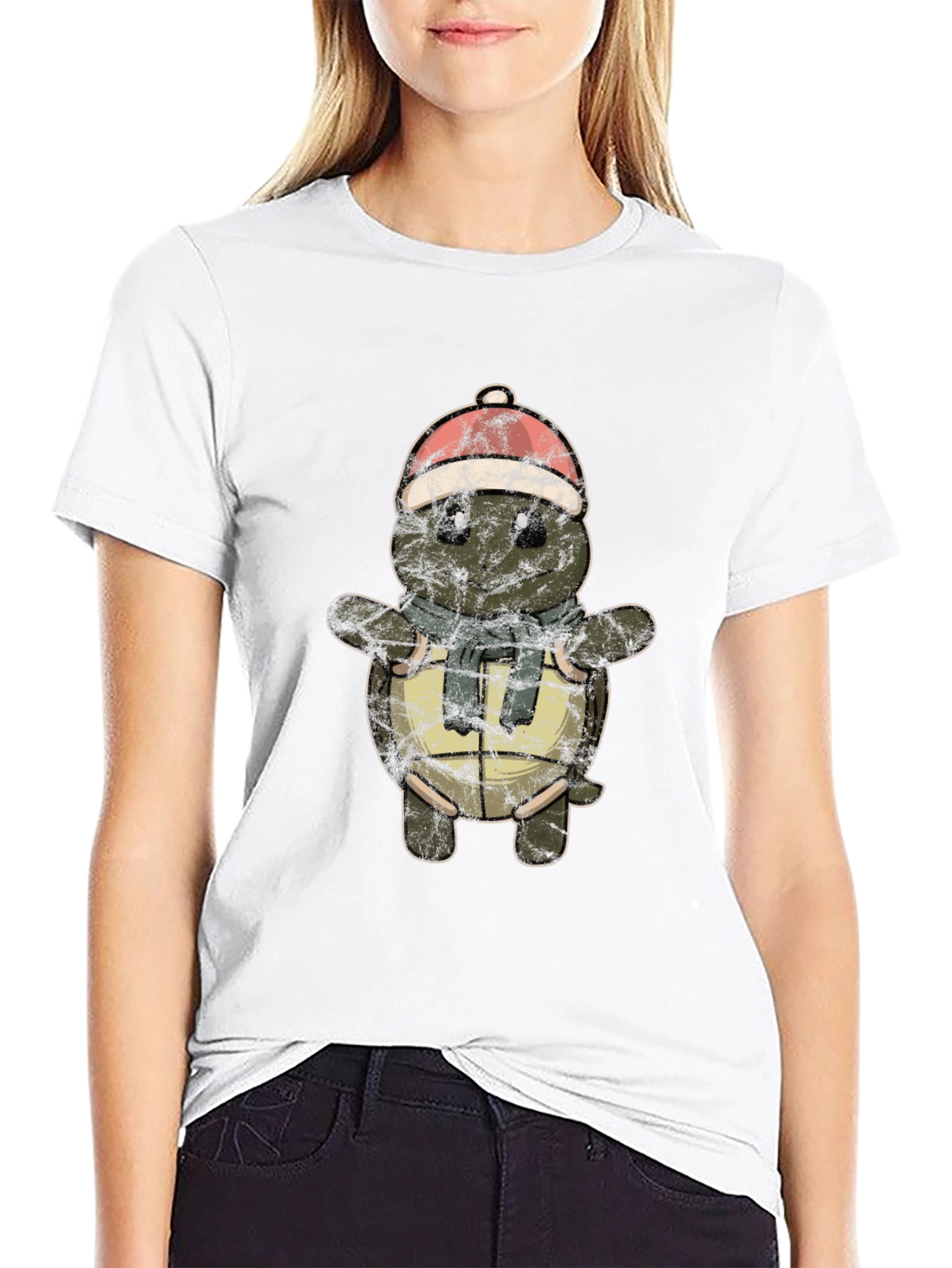 Winter Turtle Graphic T-Shirt