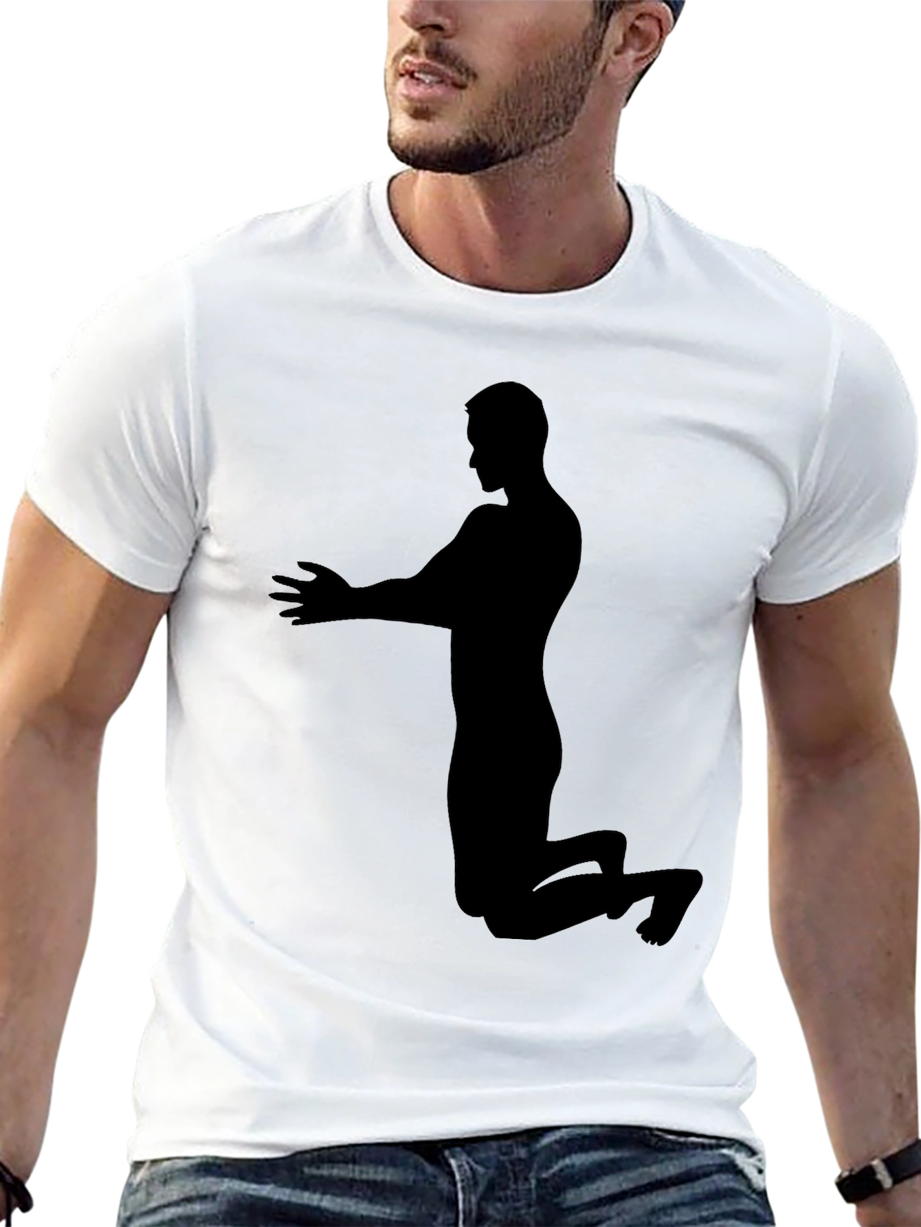 Silhouette Praying Man Black T-Shirt