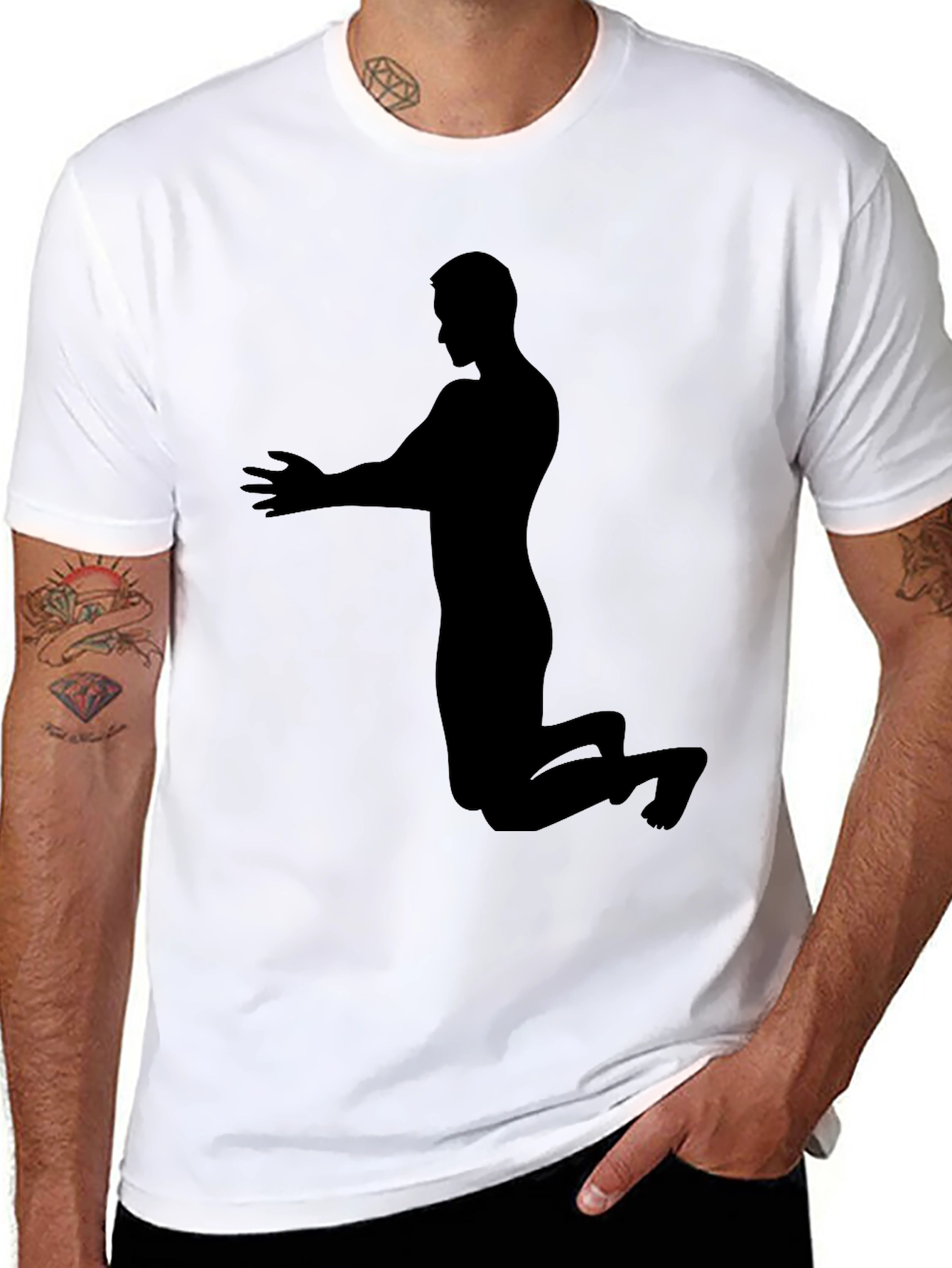 Silhouette Praying Man Black T-Shirt