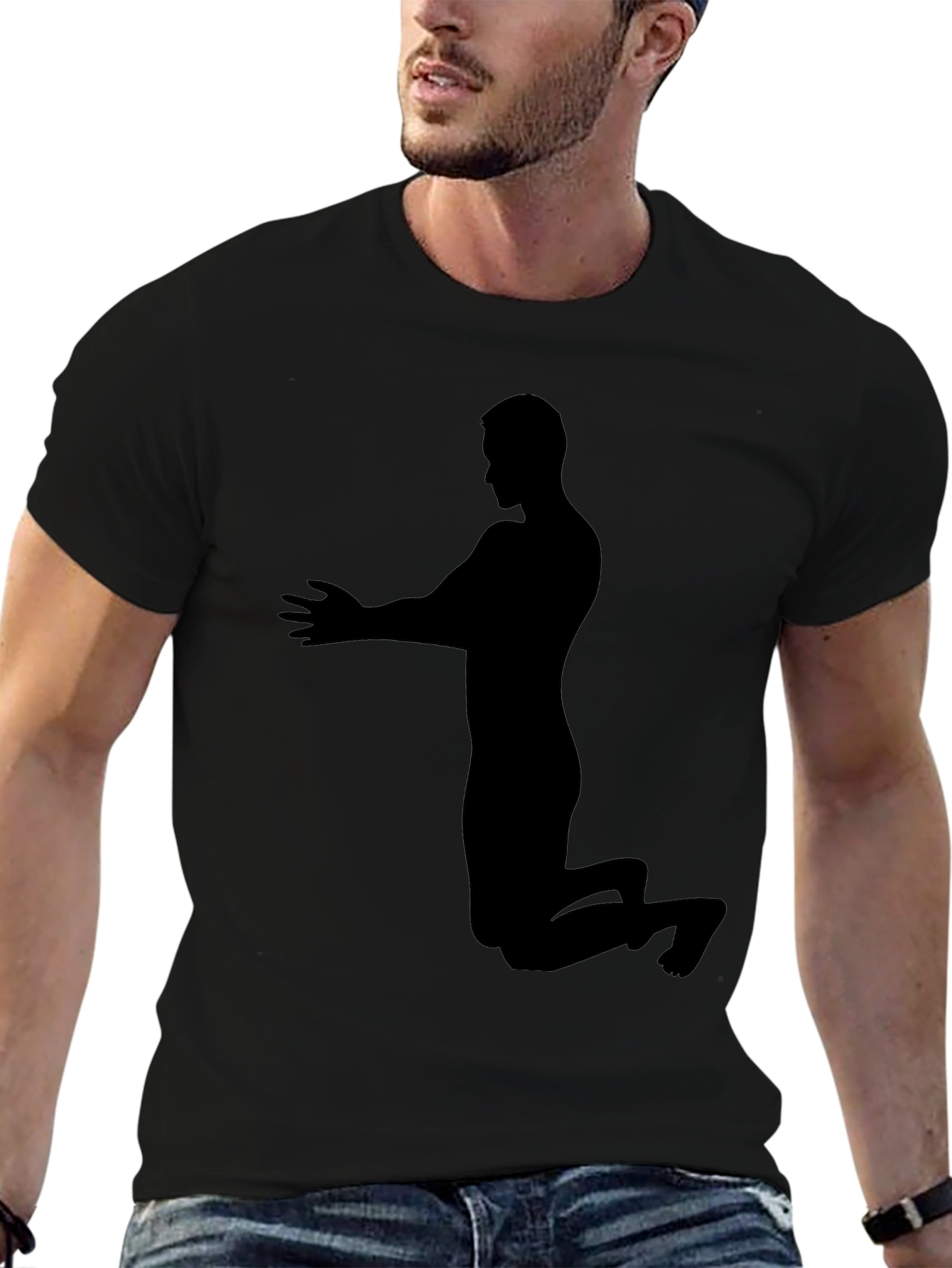 Silhouette Praying Man Black T-Shirt
