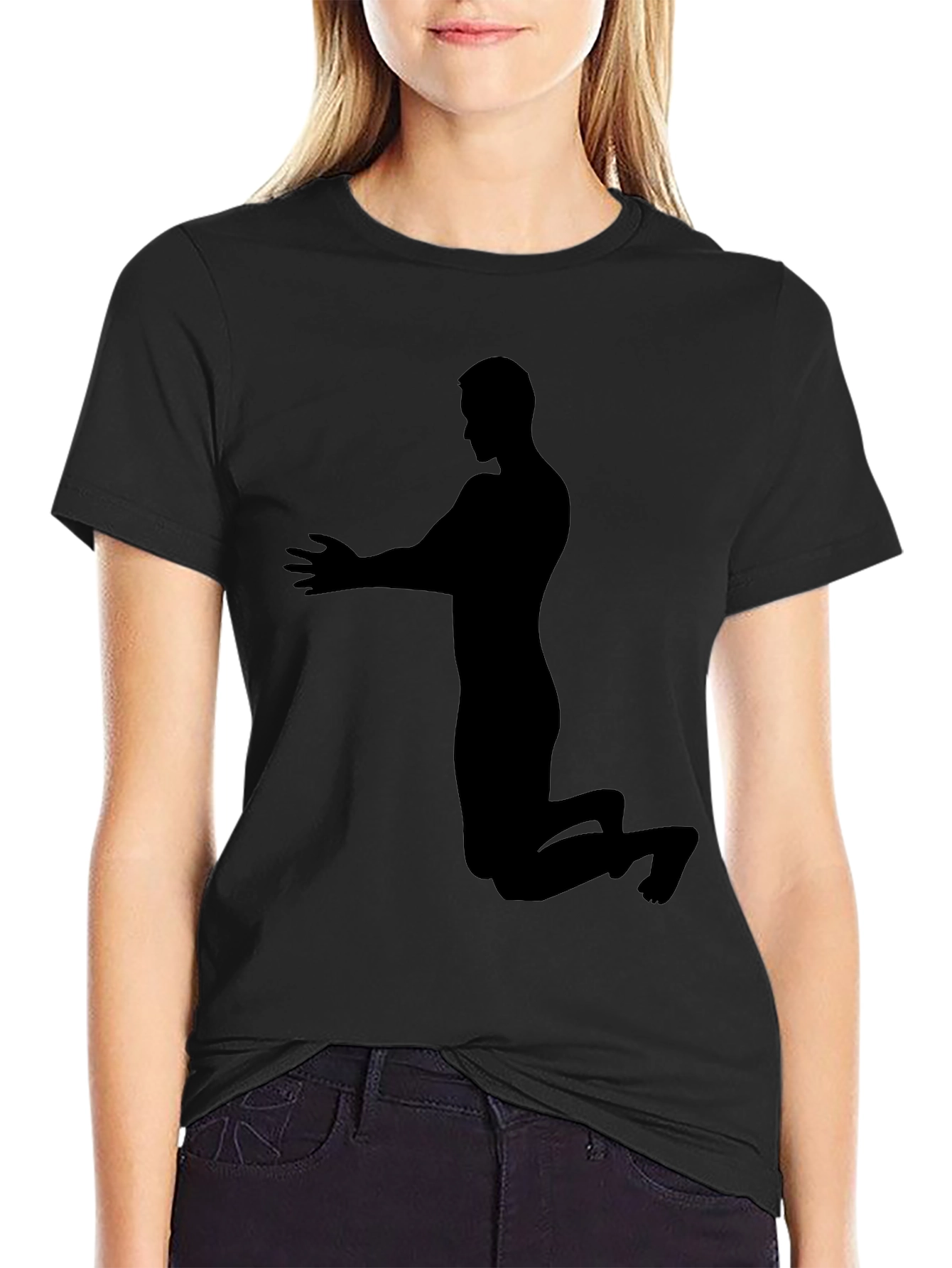 Silhouette Praying Man Black T-Shirt