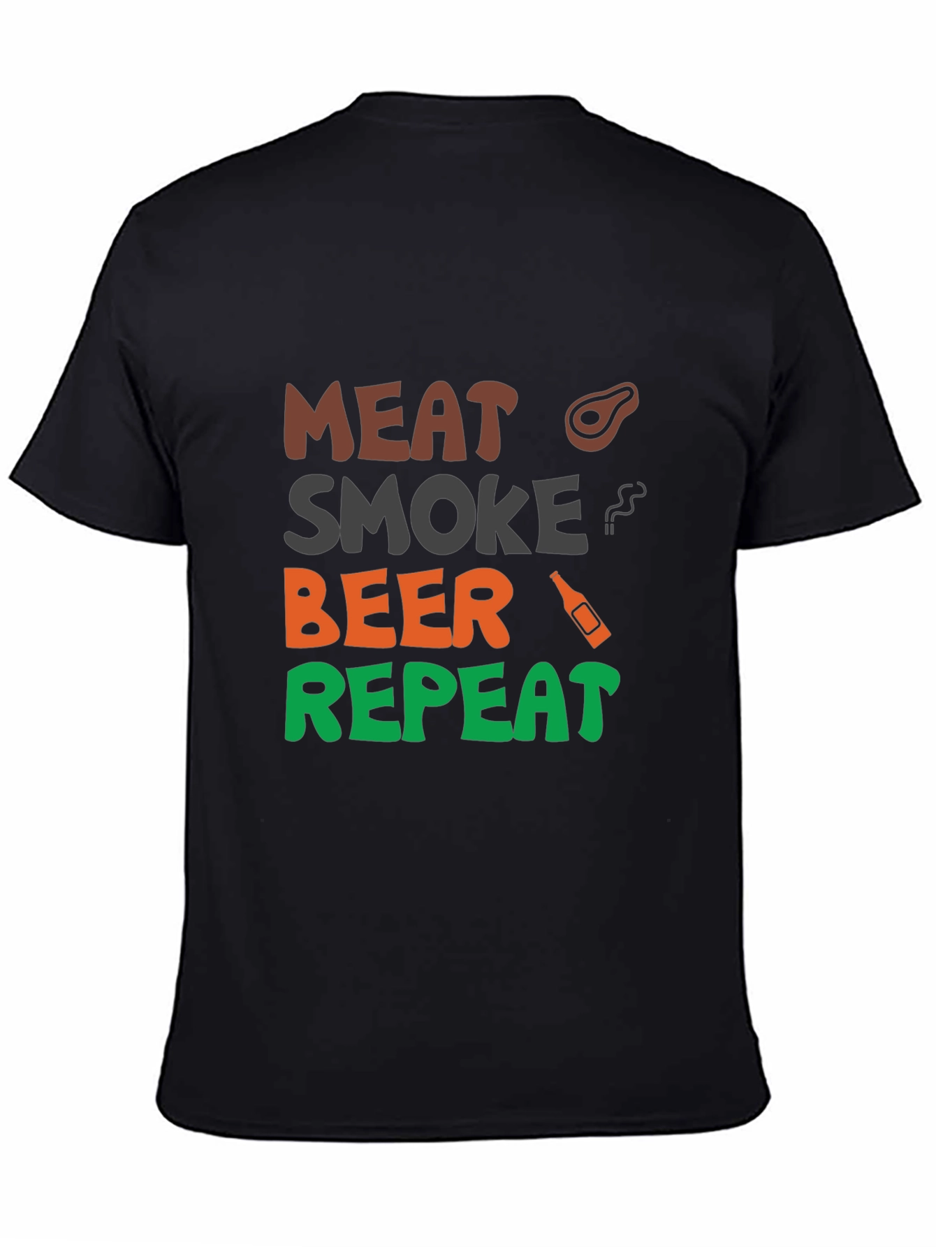 Meat Smoke Beer Repeat Graphic T-Shirt