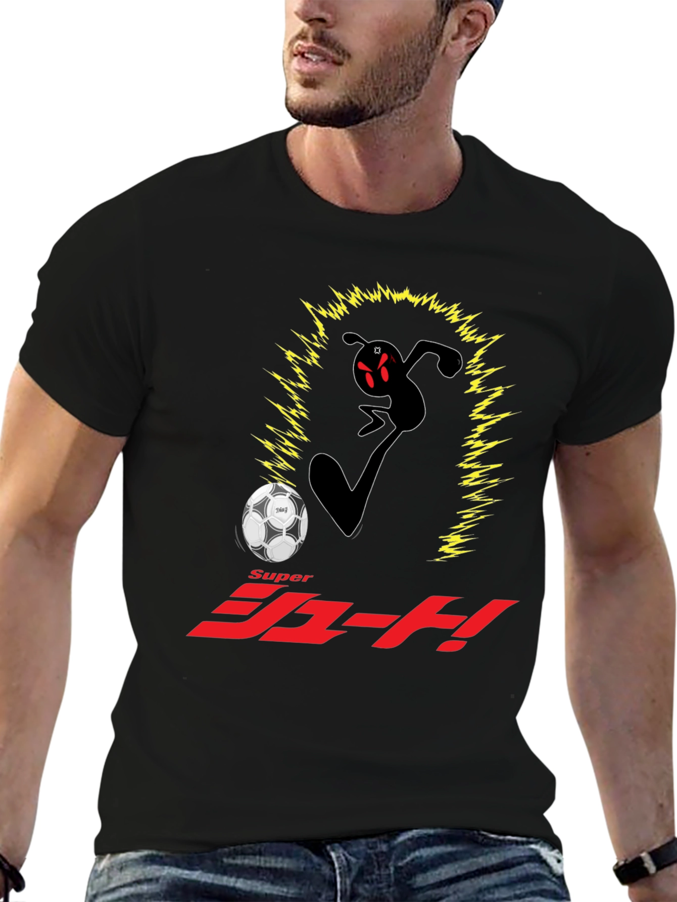Super Shoot! Anime Black T-Shirt