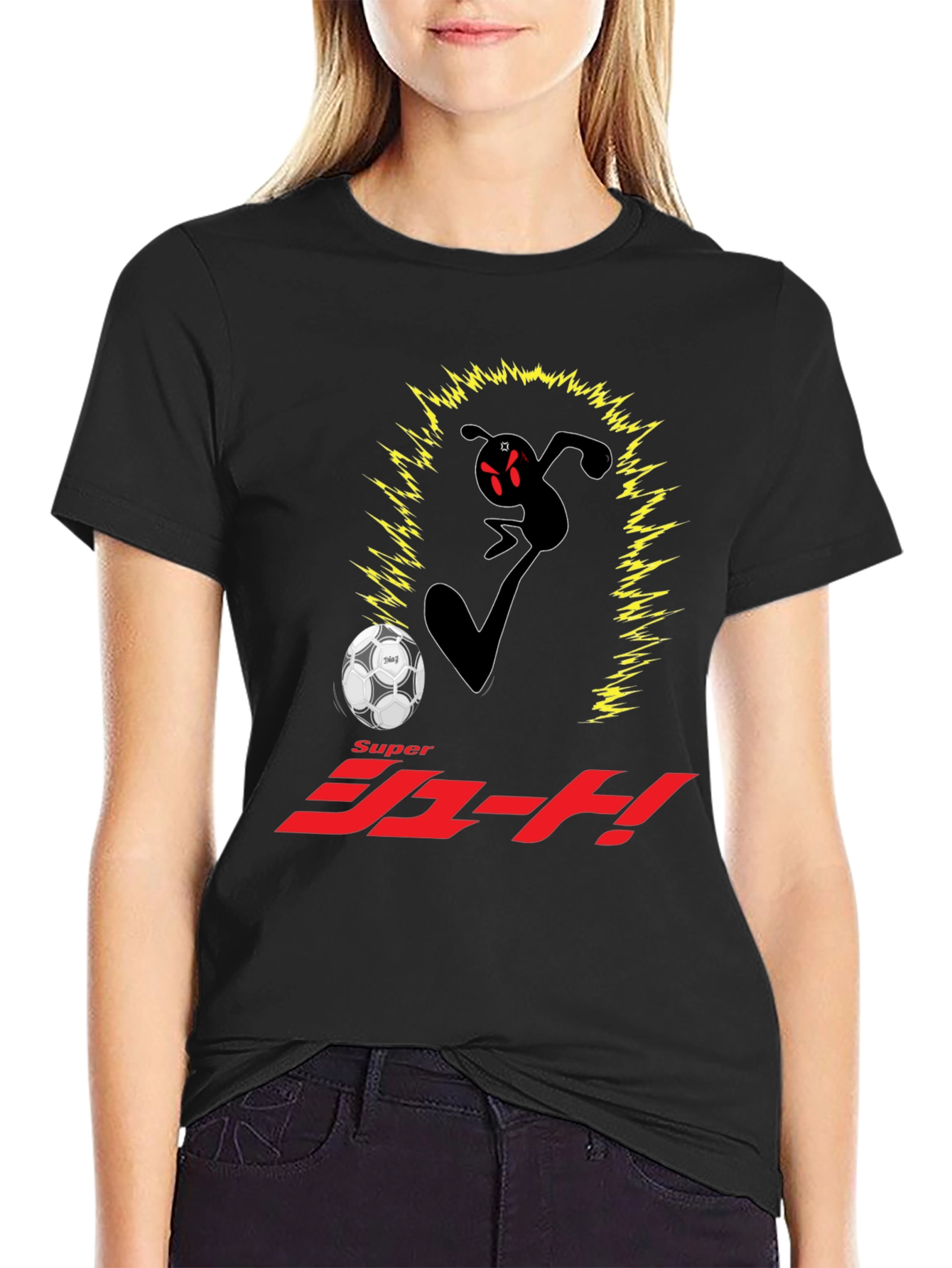 Super Shoot! Anime Black T-Shirt