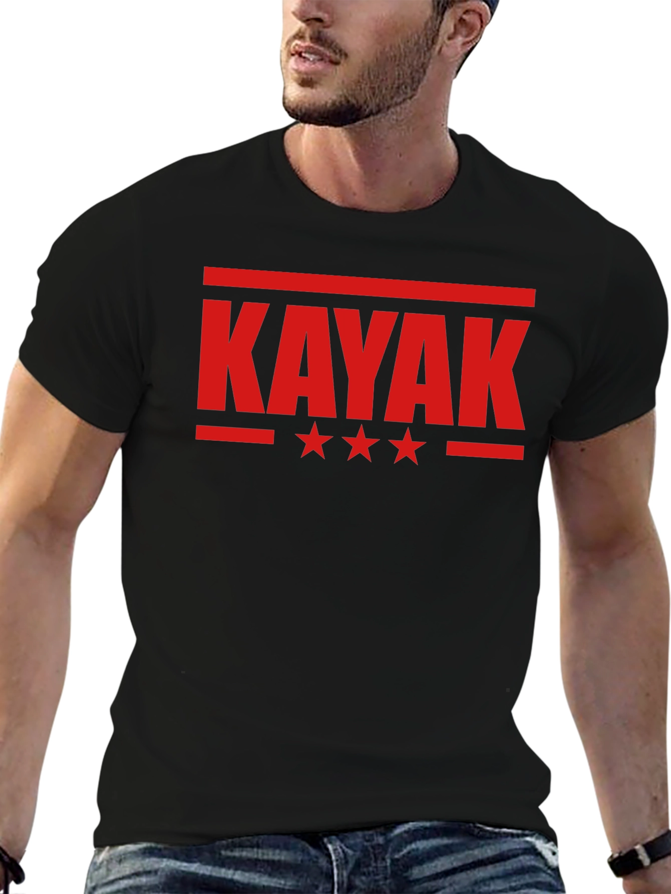 Kayak Graphic Tee - Black Cotton Blend