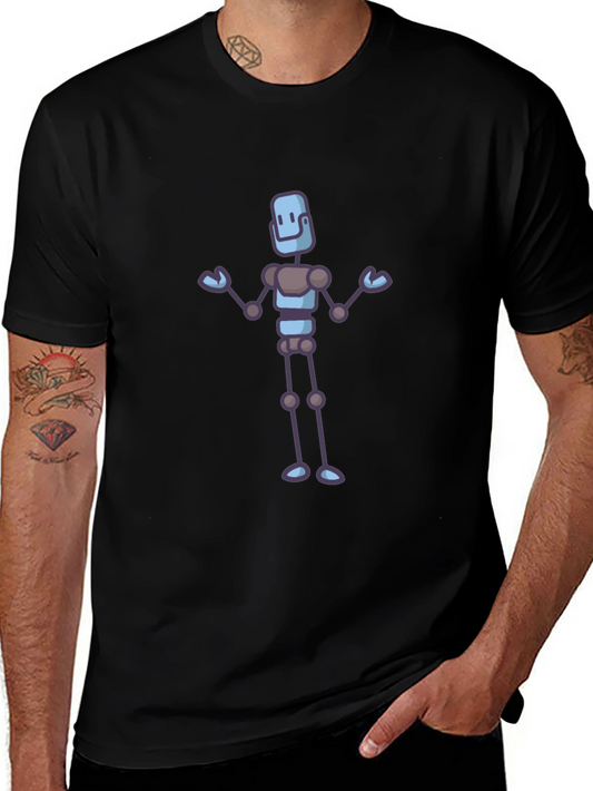Robot Graphic Black T-Shirt - Unique Casual Wear