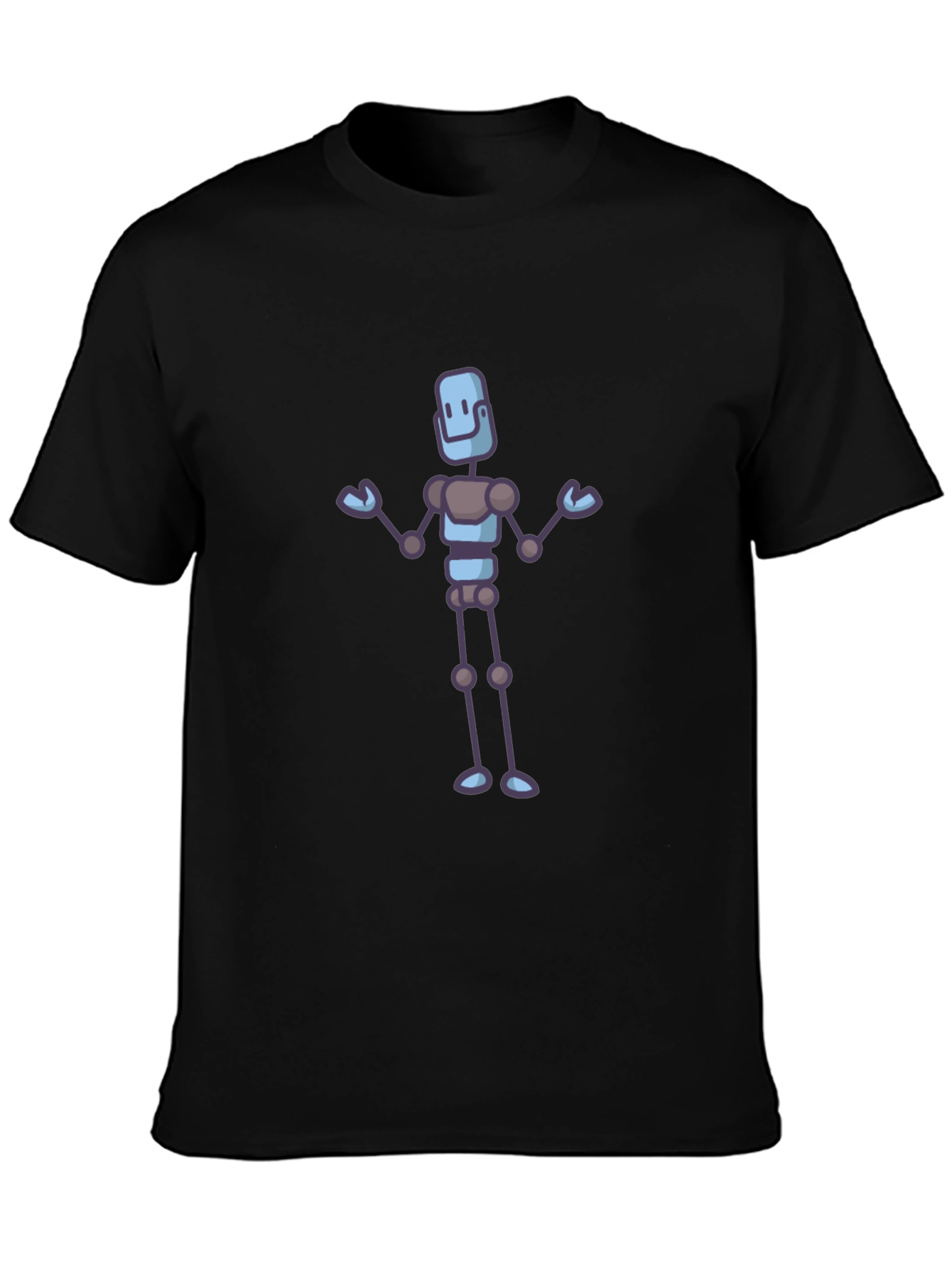 Robot Graphic Black T-Shirt - Unique Casual Wear