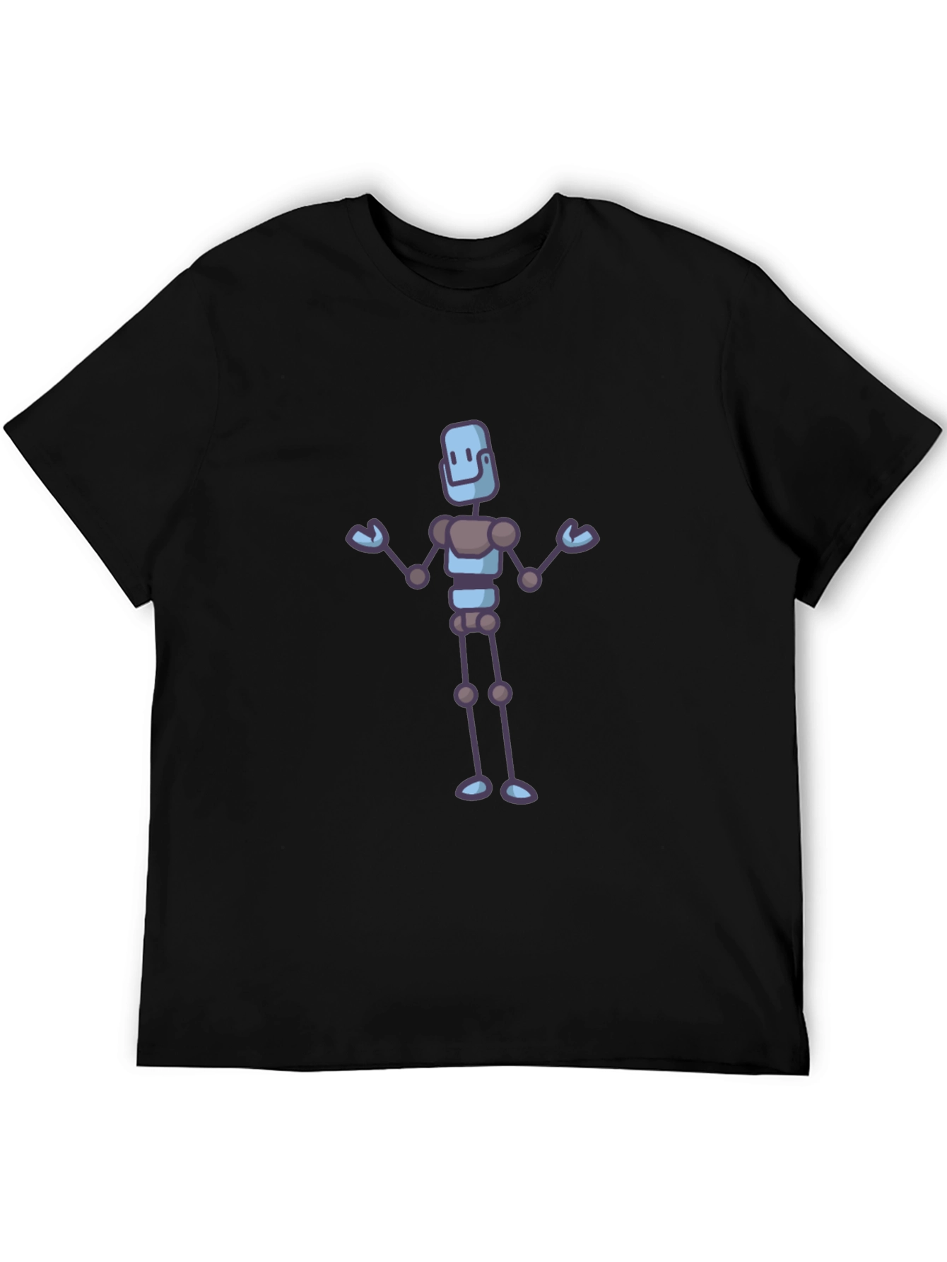 Robot Graphic Black T-Shirt - Unique Casual Wear