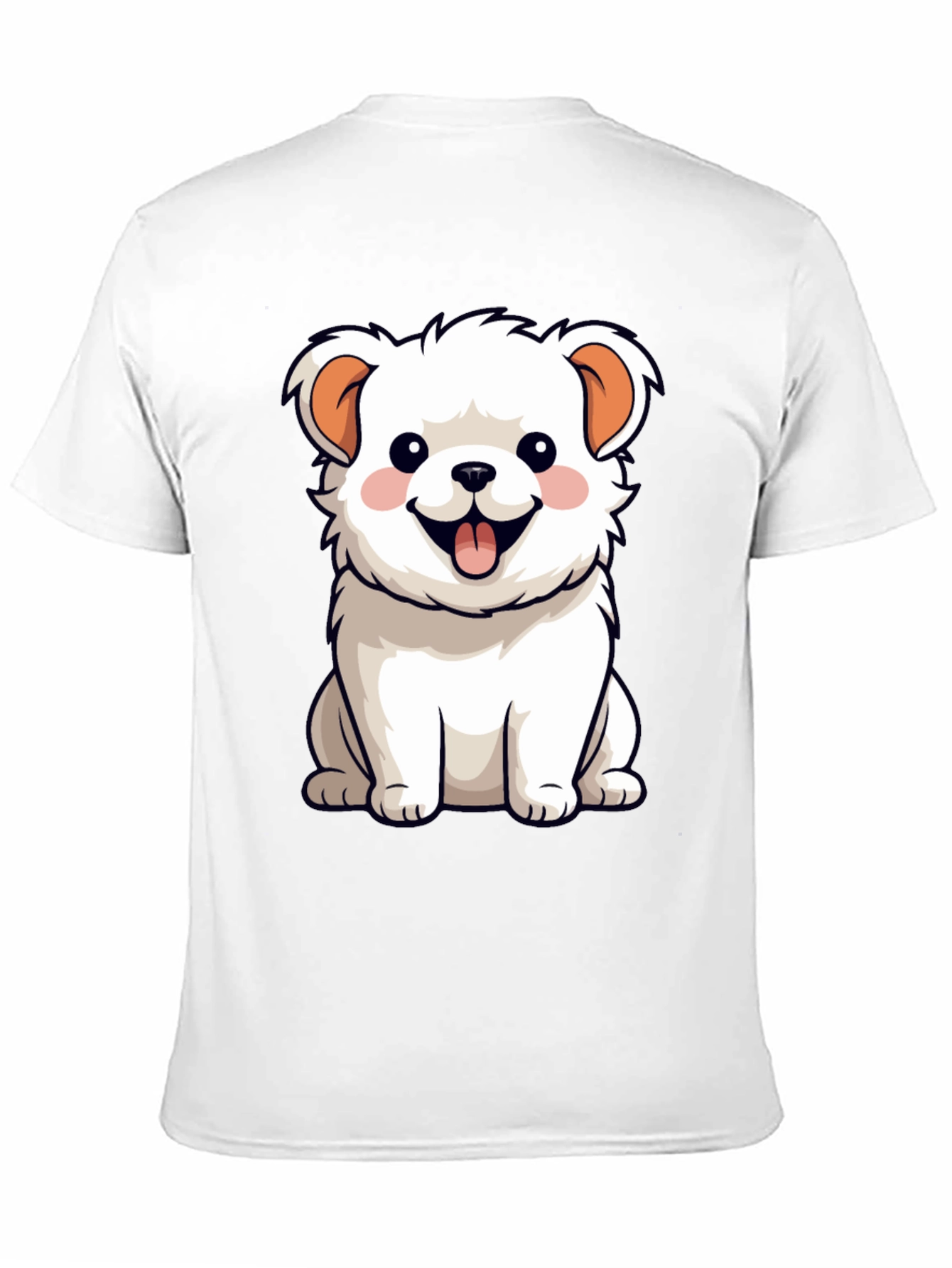 Cute Dog Graphic Tee - Black Cotton Blend