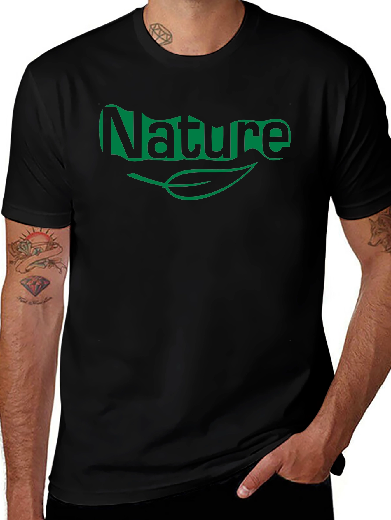 Nature Graphic Tee - Black Short Sleeve Shirt