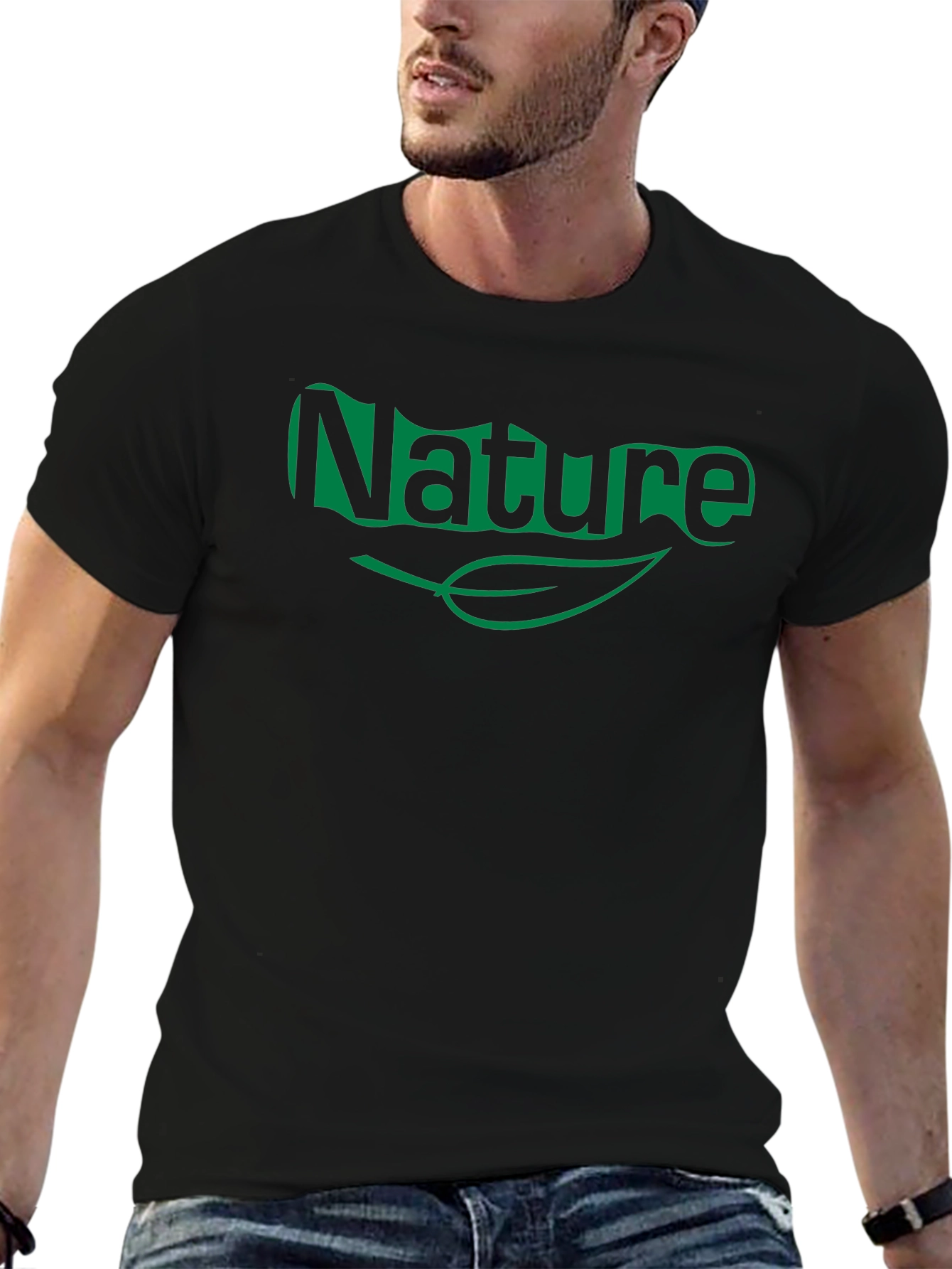 Nature Graphic Tee - Black Short Sleeve Shirt