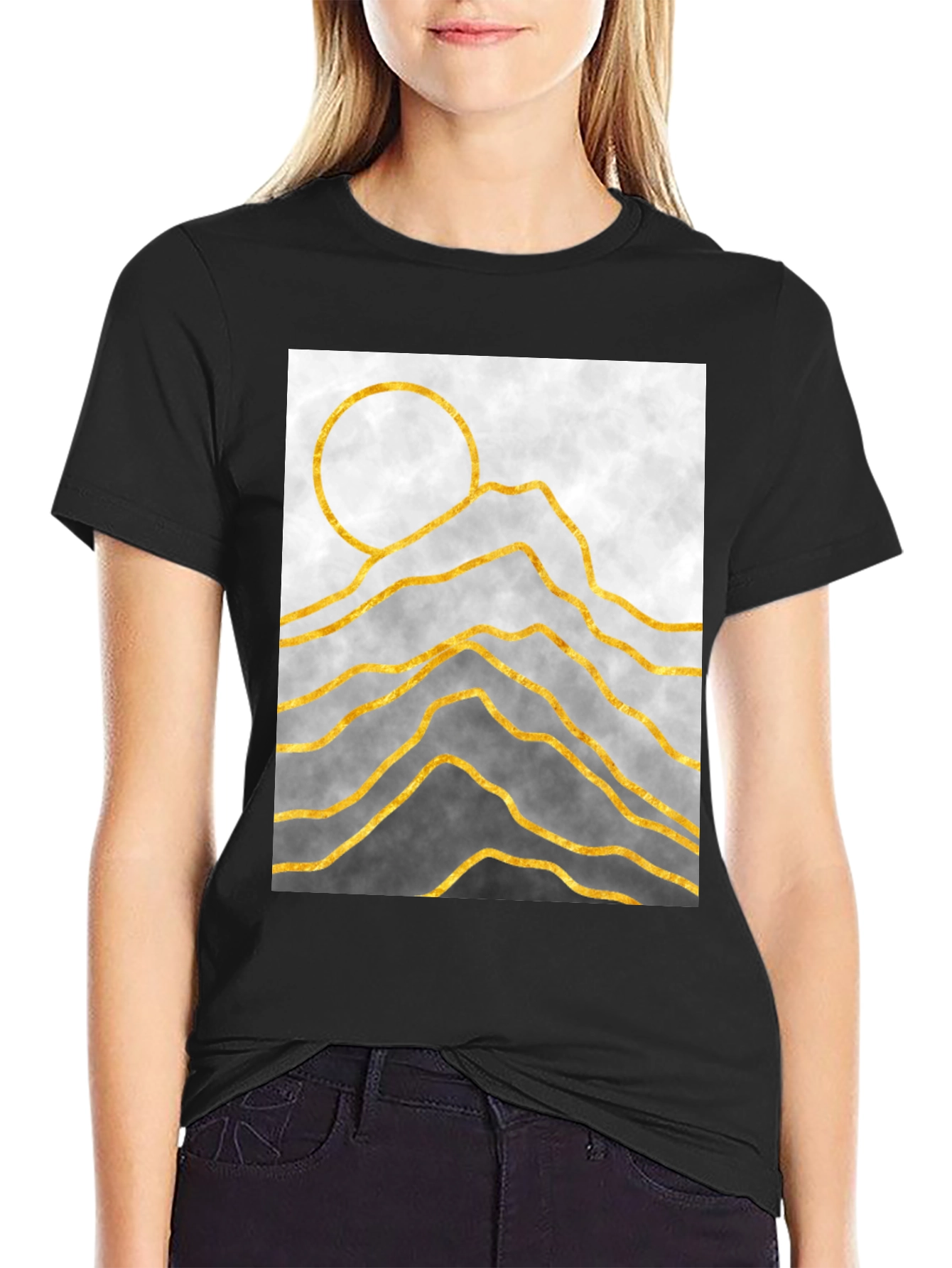 Abstract Mountain Graphic Tee - Modern Art T-Shirt