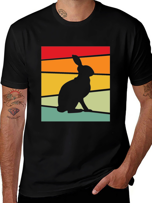 Retro Rabbit Graphic Tee - Black