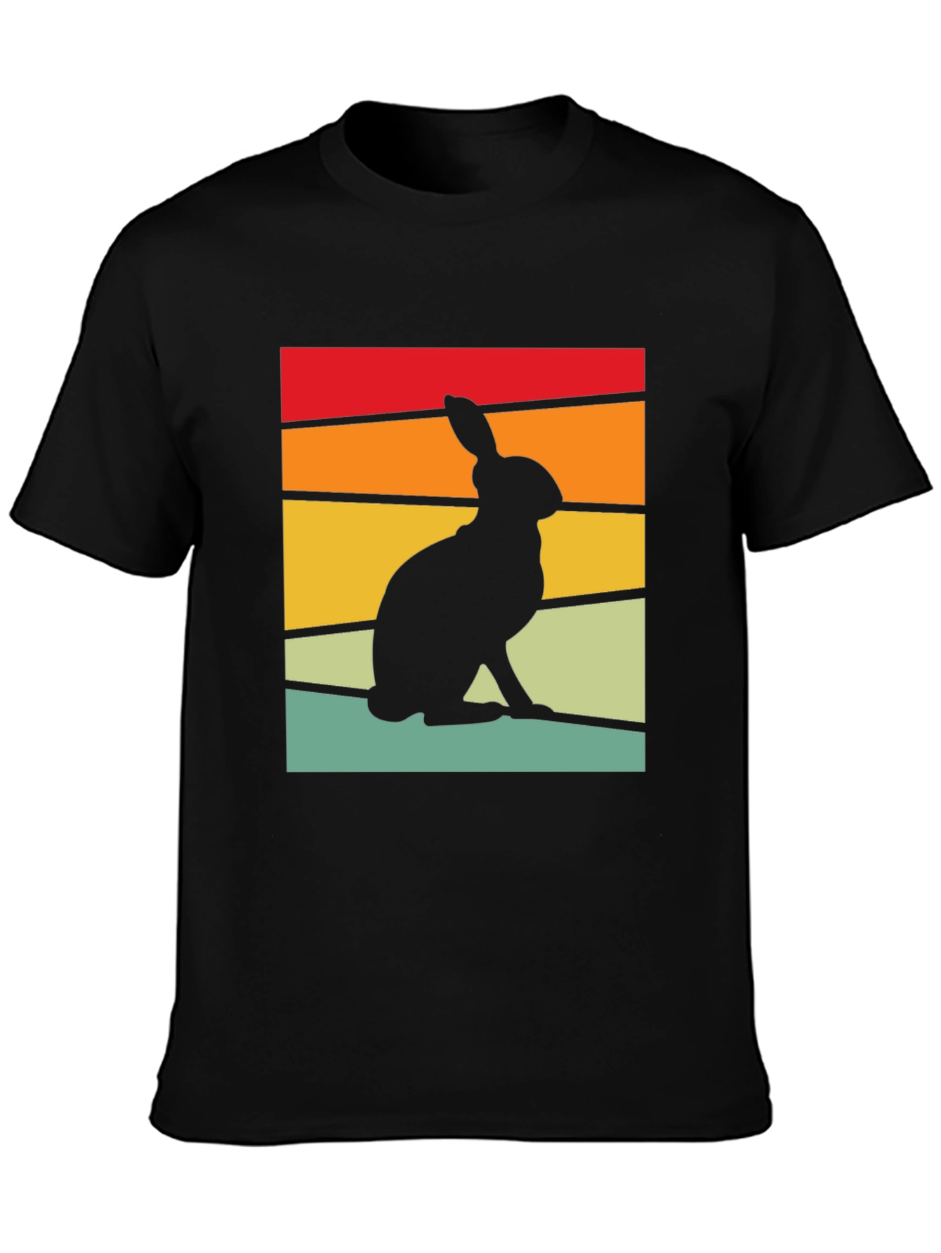 Retro Rabbit Graphic Tee - Black