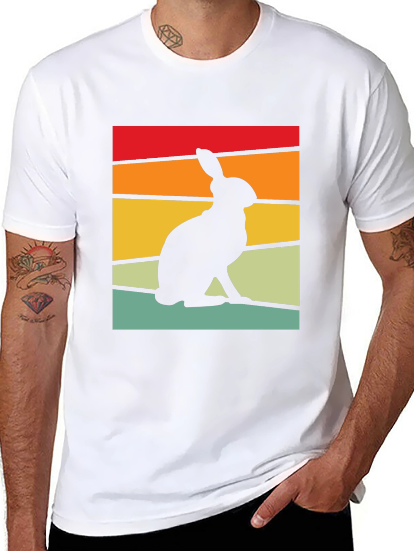 Retro Rabbit Graphic Tee - Black