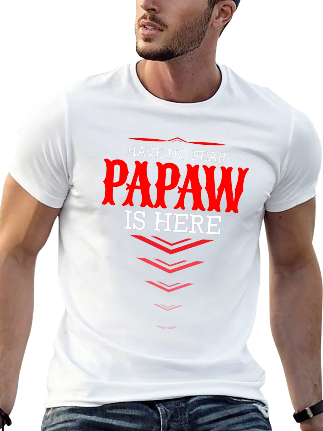 Have No Fear Papaw is Here Black T-Shirt