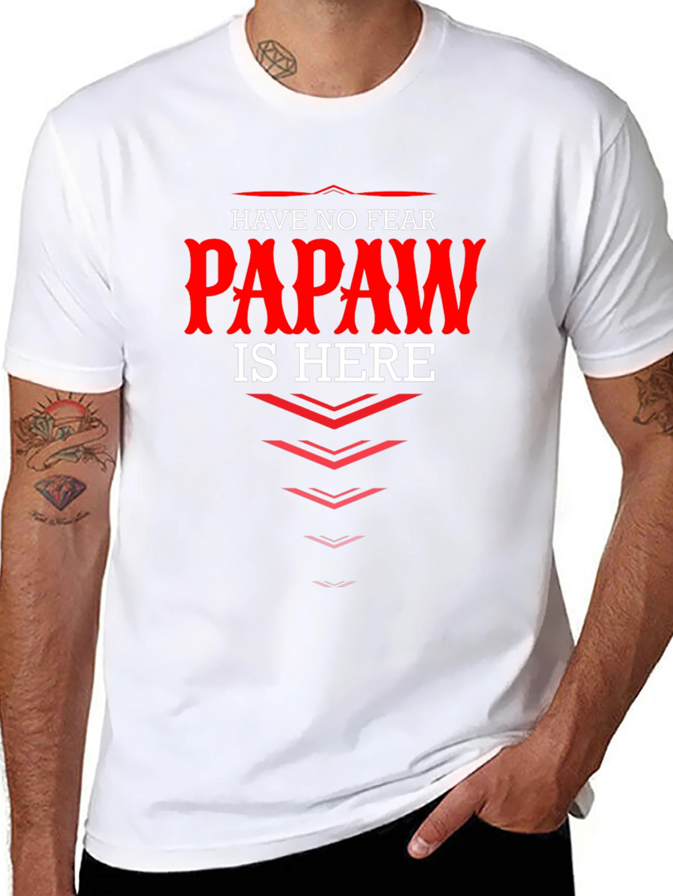 Have No Fear Papaw is Here Black T-Shirt