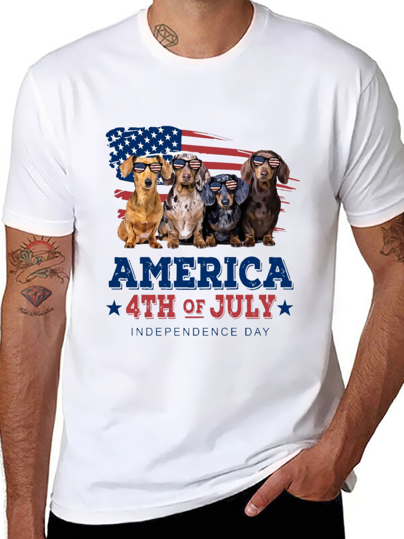Patriotic Dachshunds 4th of July T-Shirt