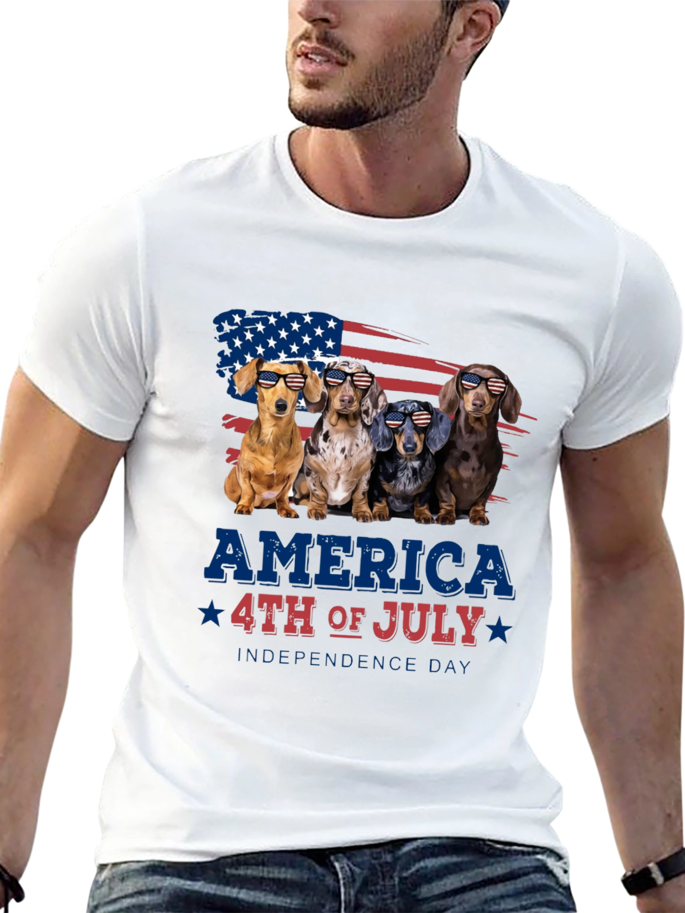 Patriotic Dachshunds 4th of July T-Shirt