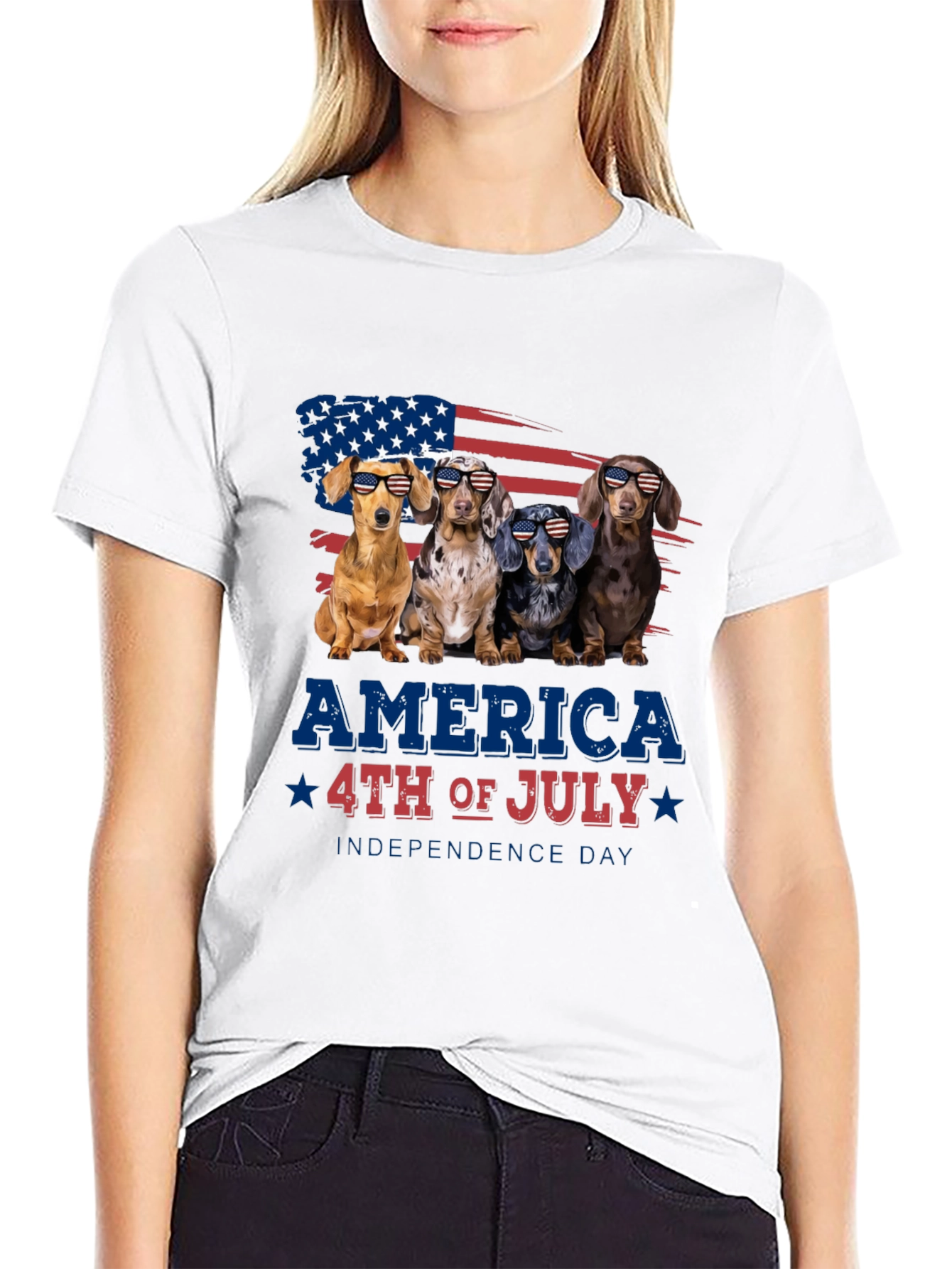 Patriotic Dachshunds 4th of July T-Shirt