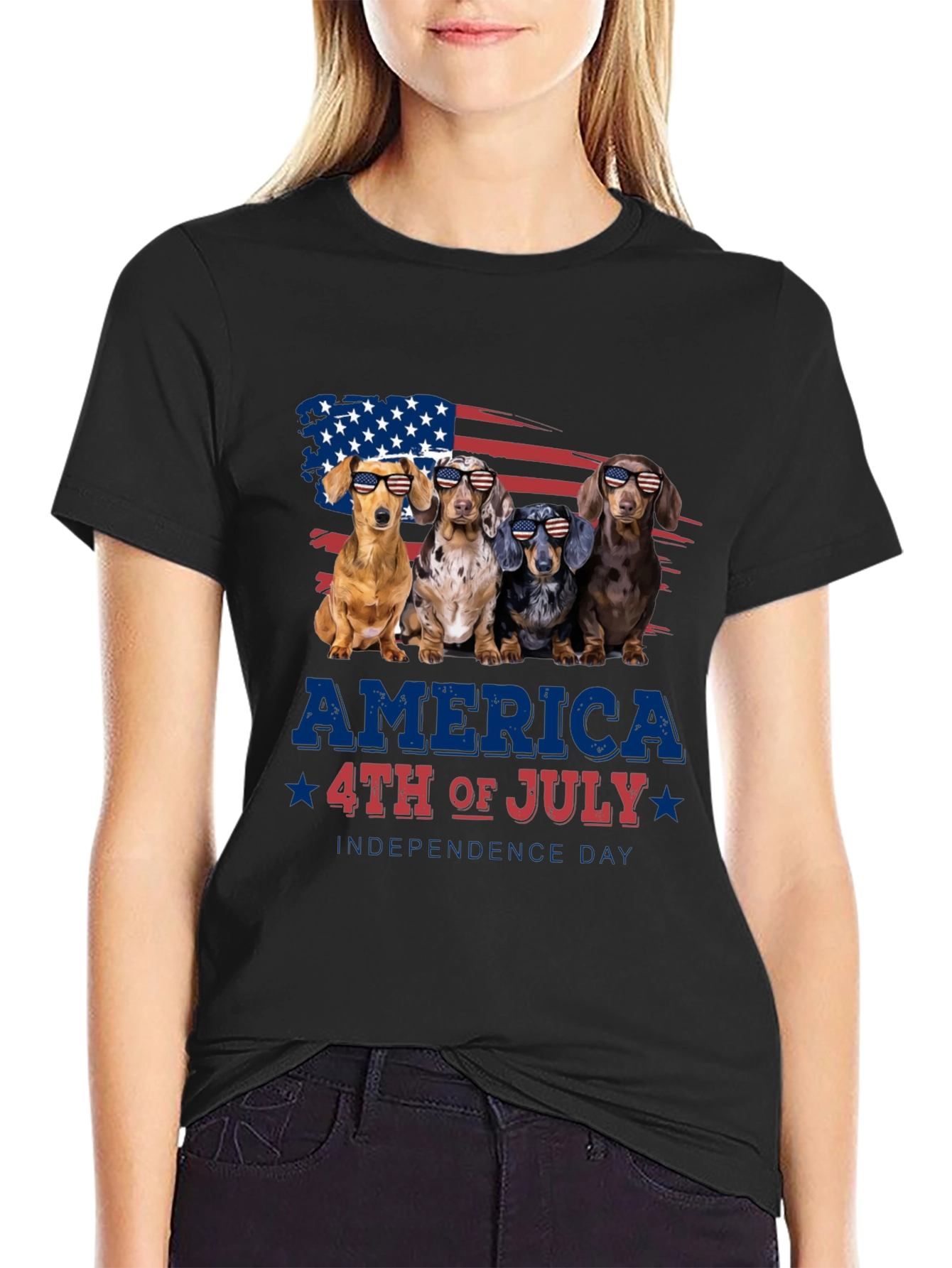 Patriotic Dachshunds 4th of July T-Shirt