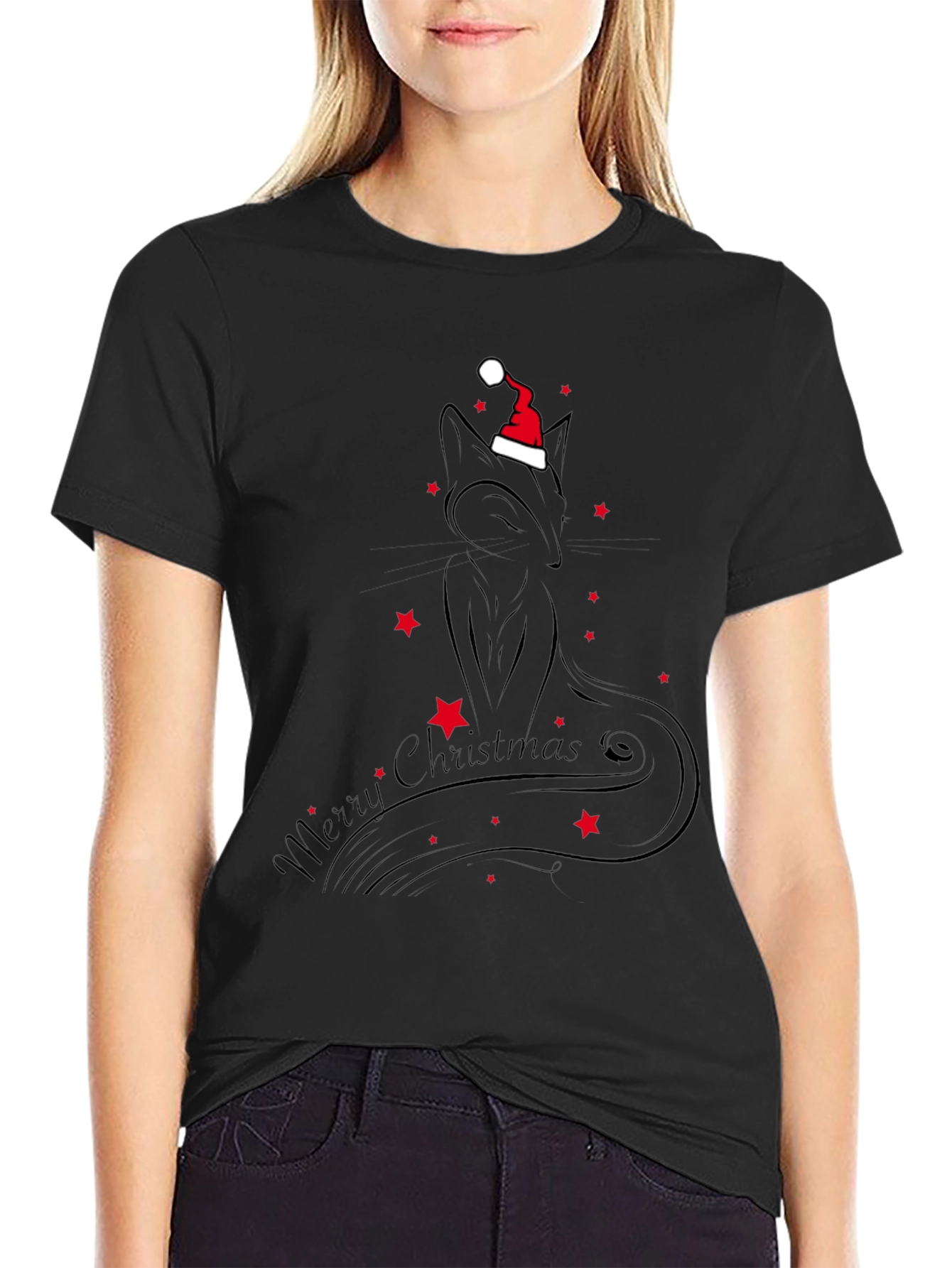 Festive Cat Christmas T-Shirt