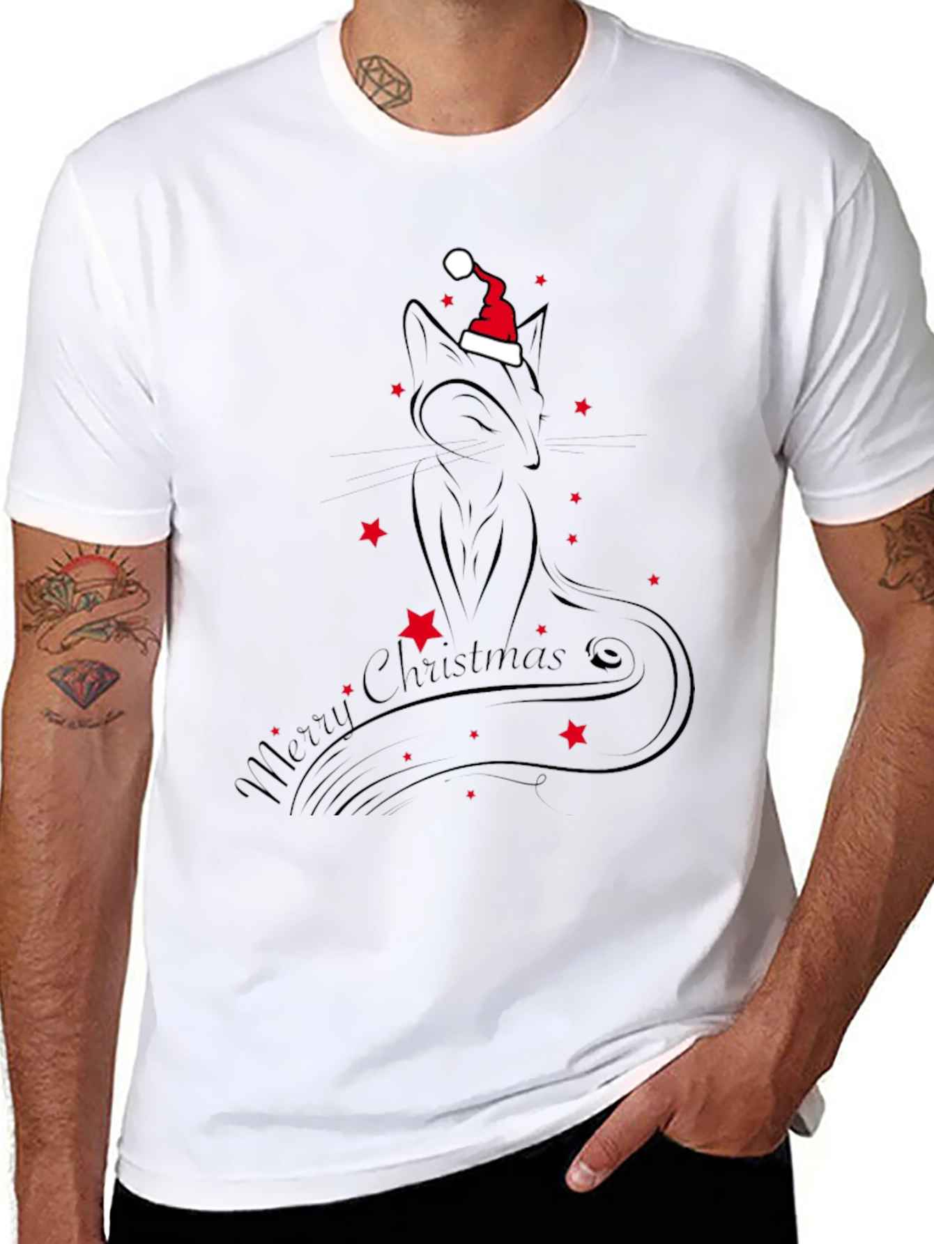Festive Cat Christmas T-Shirt