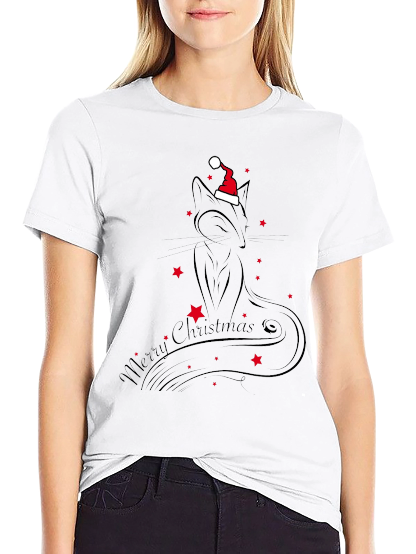 Festive Cat Christmas T-Shirt
