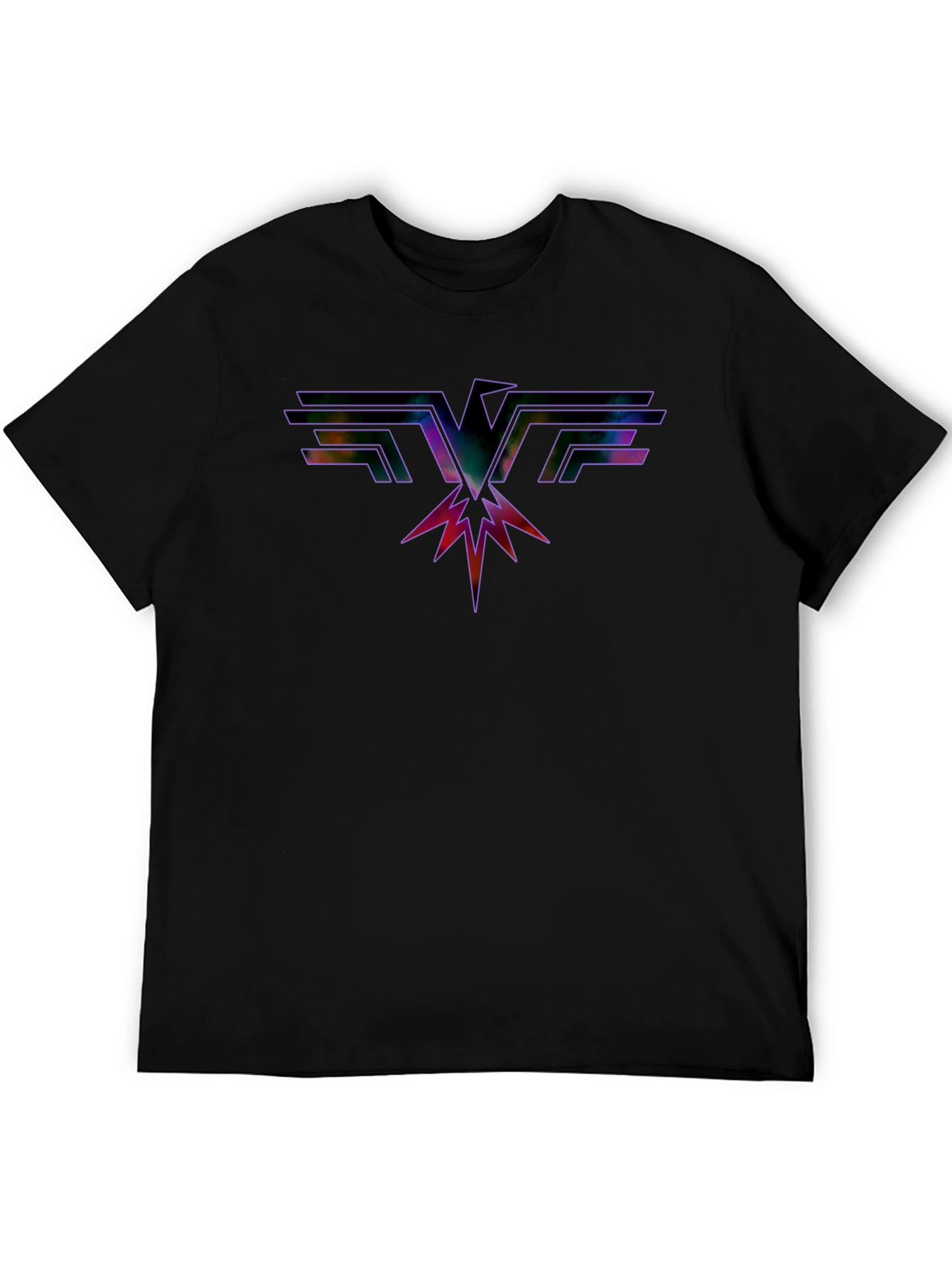 Retro Rock Eagle Graphic Black T-Shirt