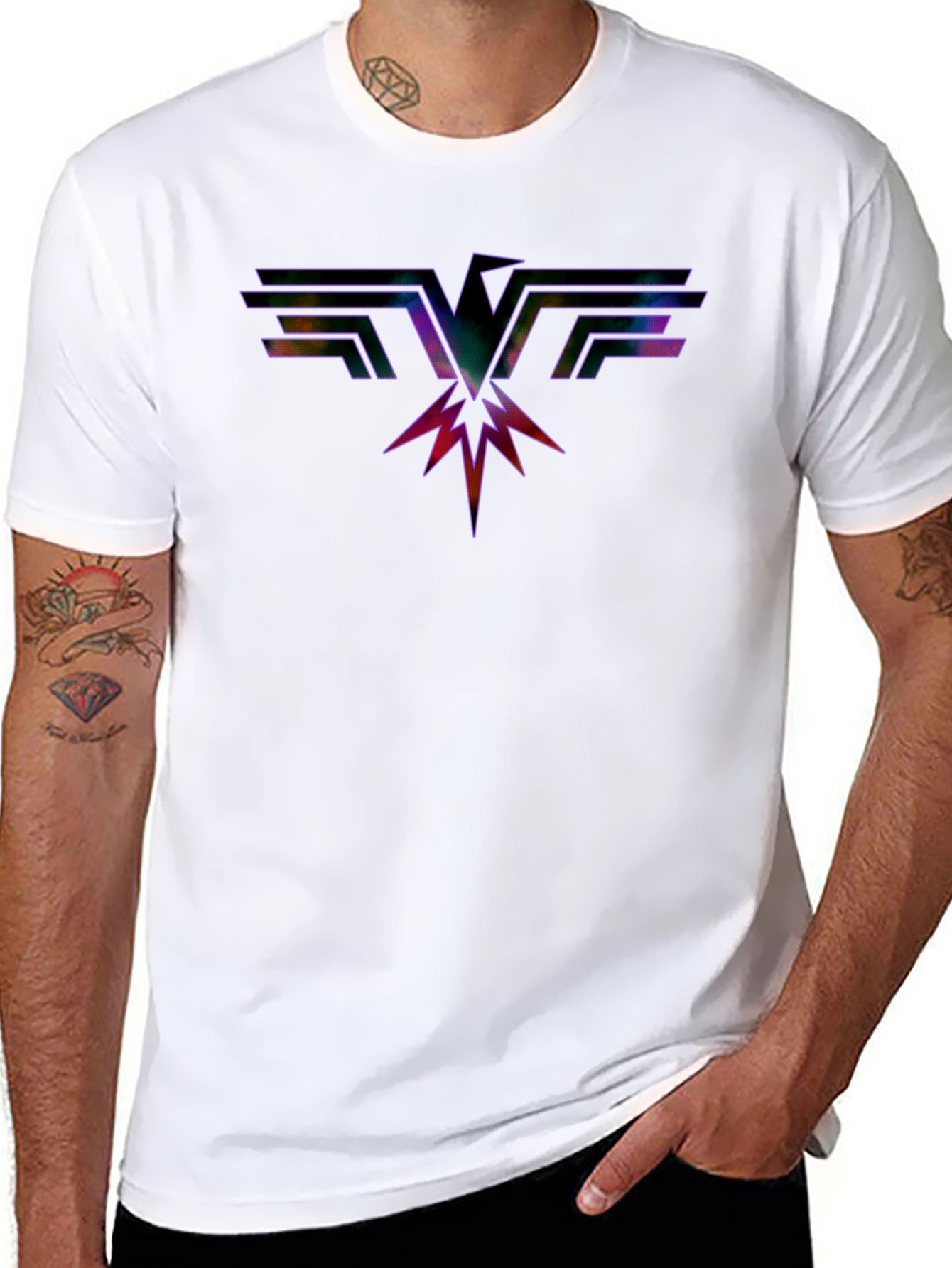 Retro Rock Eagle Graphic Black T-Shirt