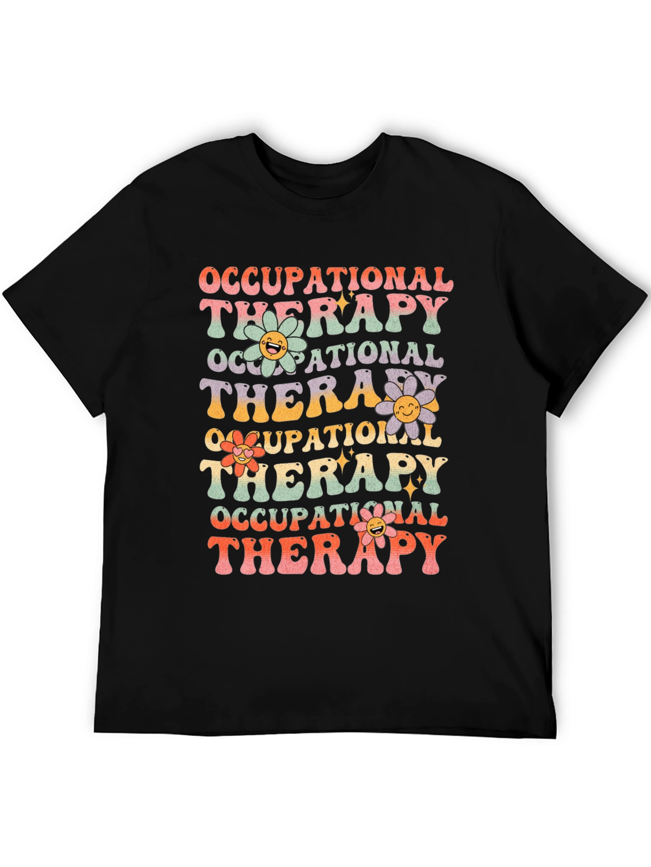 Occupational Therapy T-Shirt with Retro Floral Design