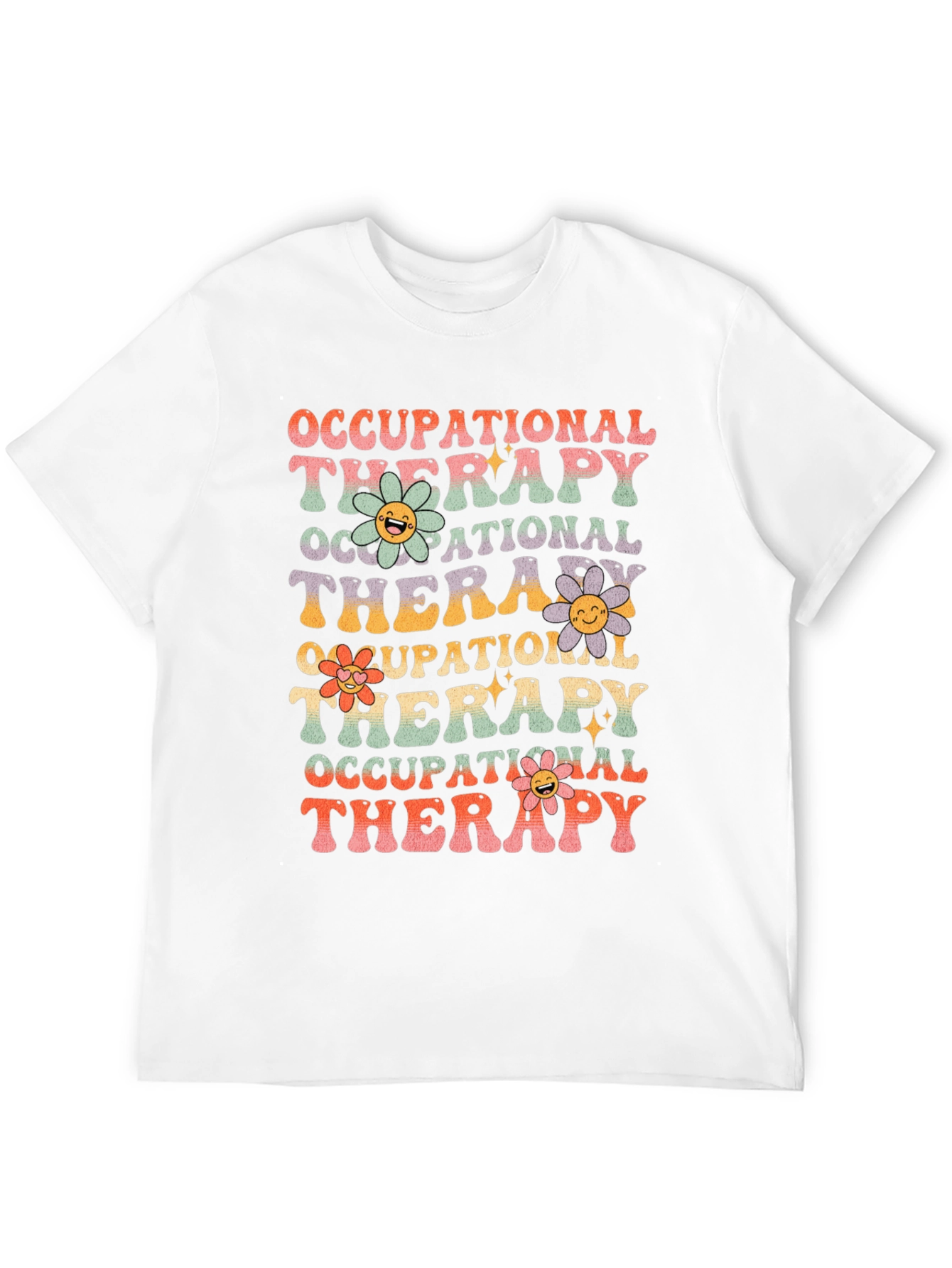 Occupational Therapy T-Shirt with Retro Floral Design